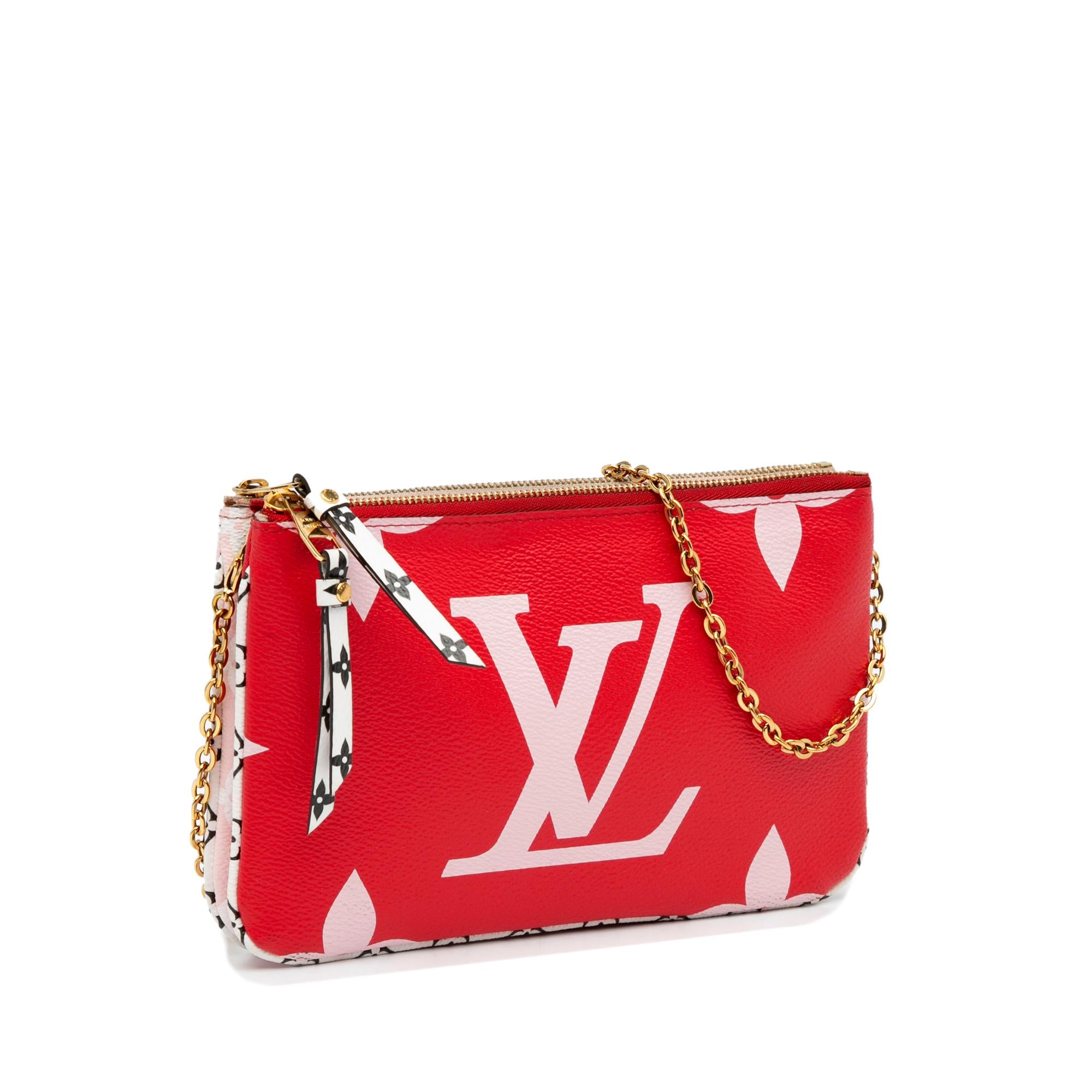 Louis Vuitton Monogram Giant Double Zip Pochette (SHG-19PTmJ)
