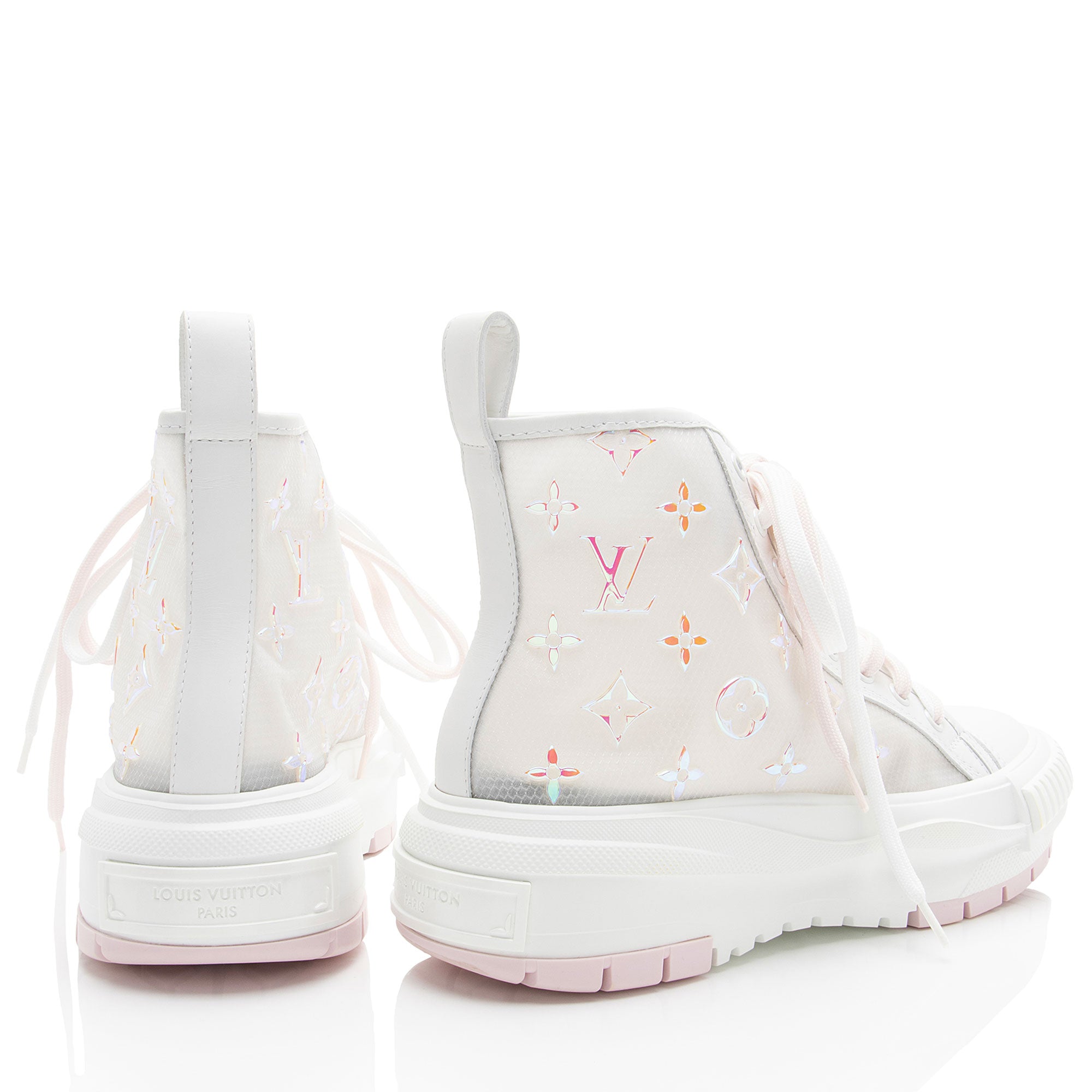 Louis Vuitton Monogram Iridescent Mesh LV Squad Sneaker - Size 8.5 / 38.5