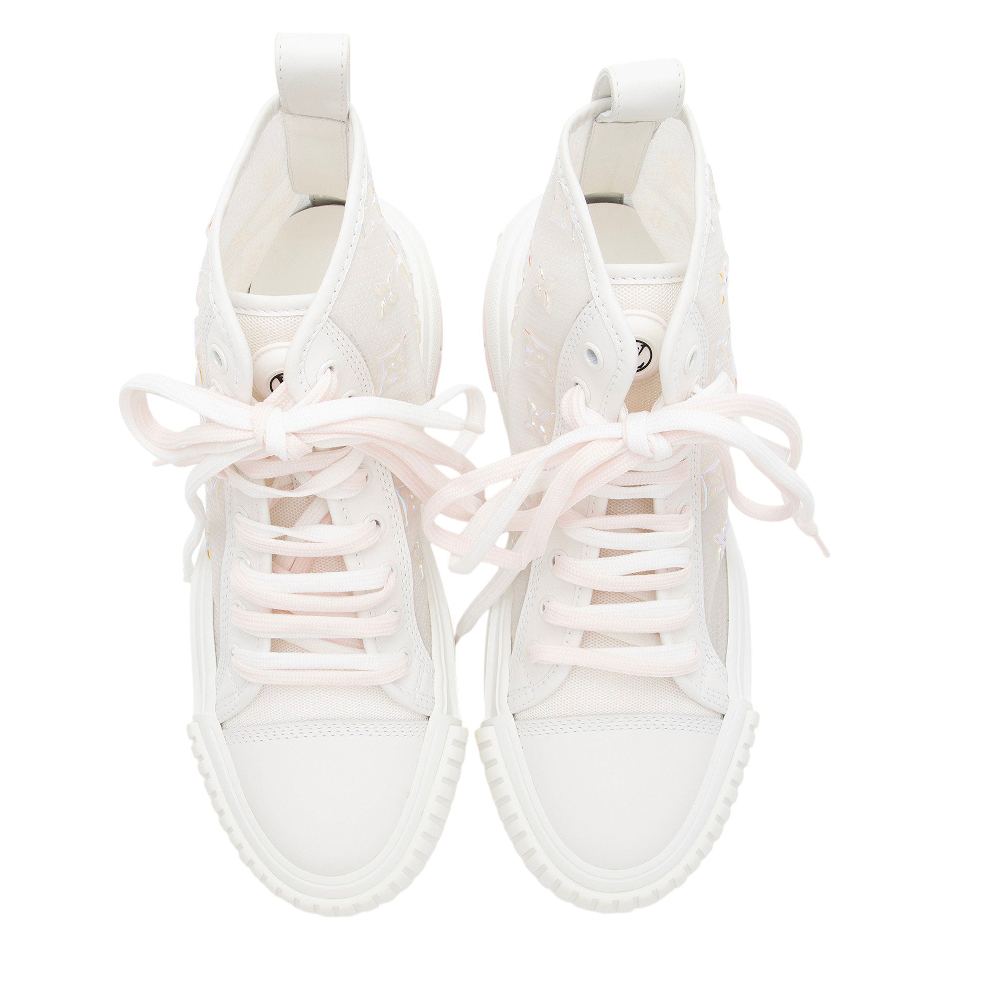 Louis Vuitton Monogram Iridescent Mesh LV Squad Sneaker - Size 8.5 / 38.5