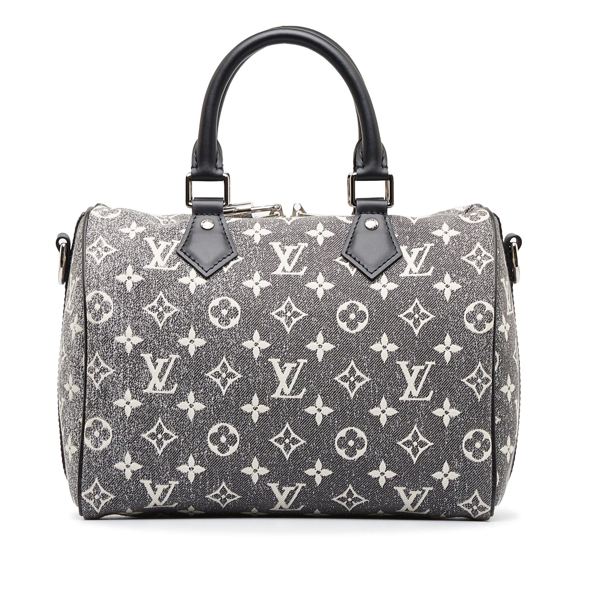 Louis Vuitton Monogram Jacquard Denim Speedy Bandouliere 25 (SHG-F17z6J)
