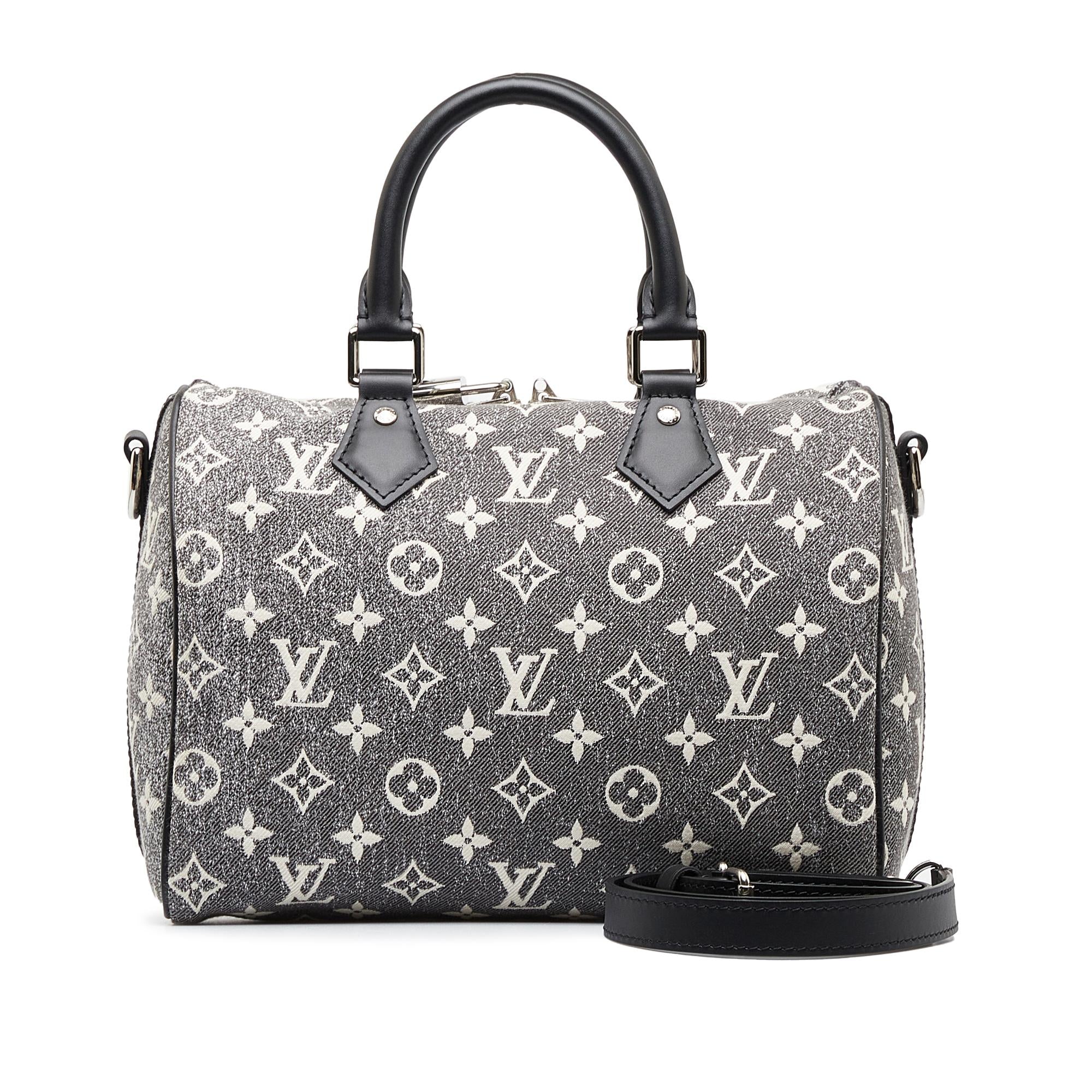 Louis Vuitton Monogram Jacquard Denim Speedy Bandouliere 25 (SHG-F17z6J)