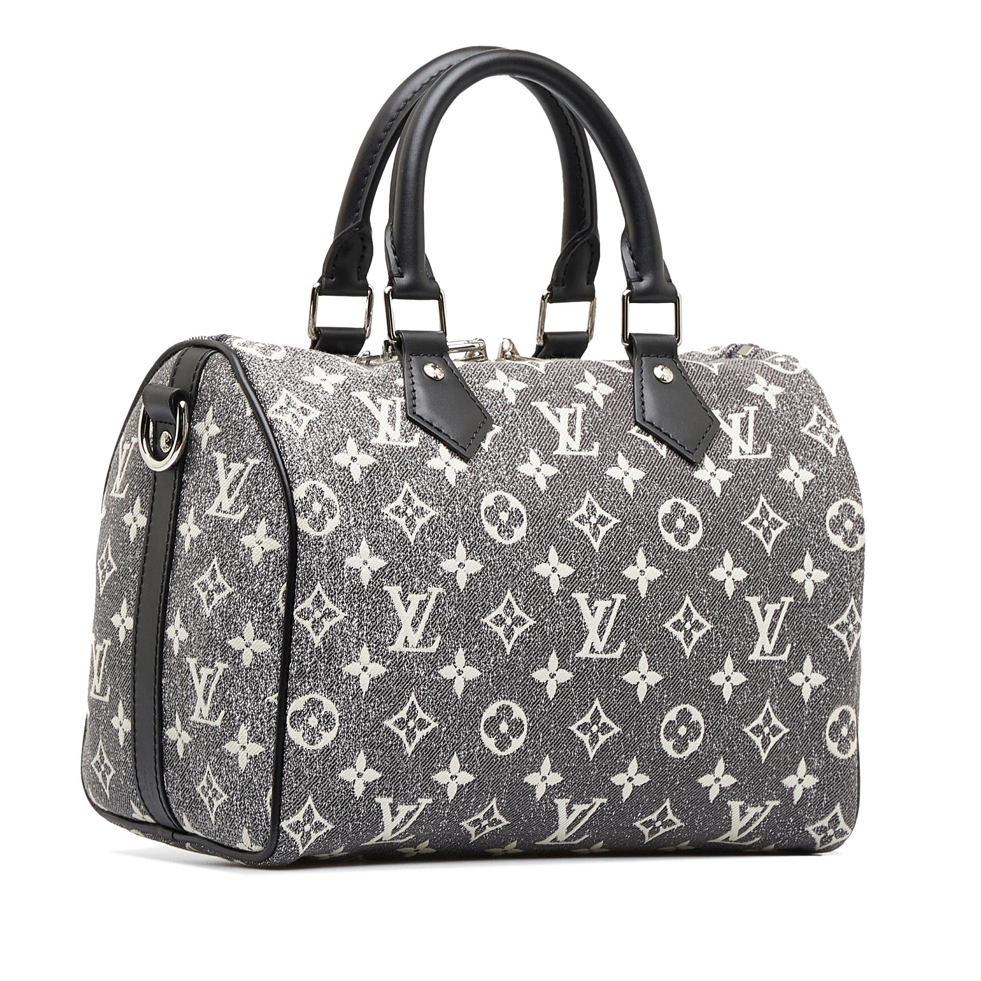Louis Vuitton Monogram Jacquard Denim Speedy Bandouliere 25 (SHG-F17z6J)