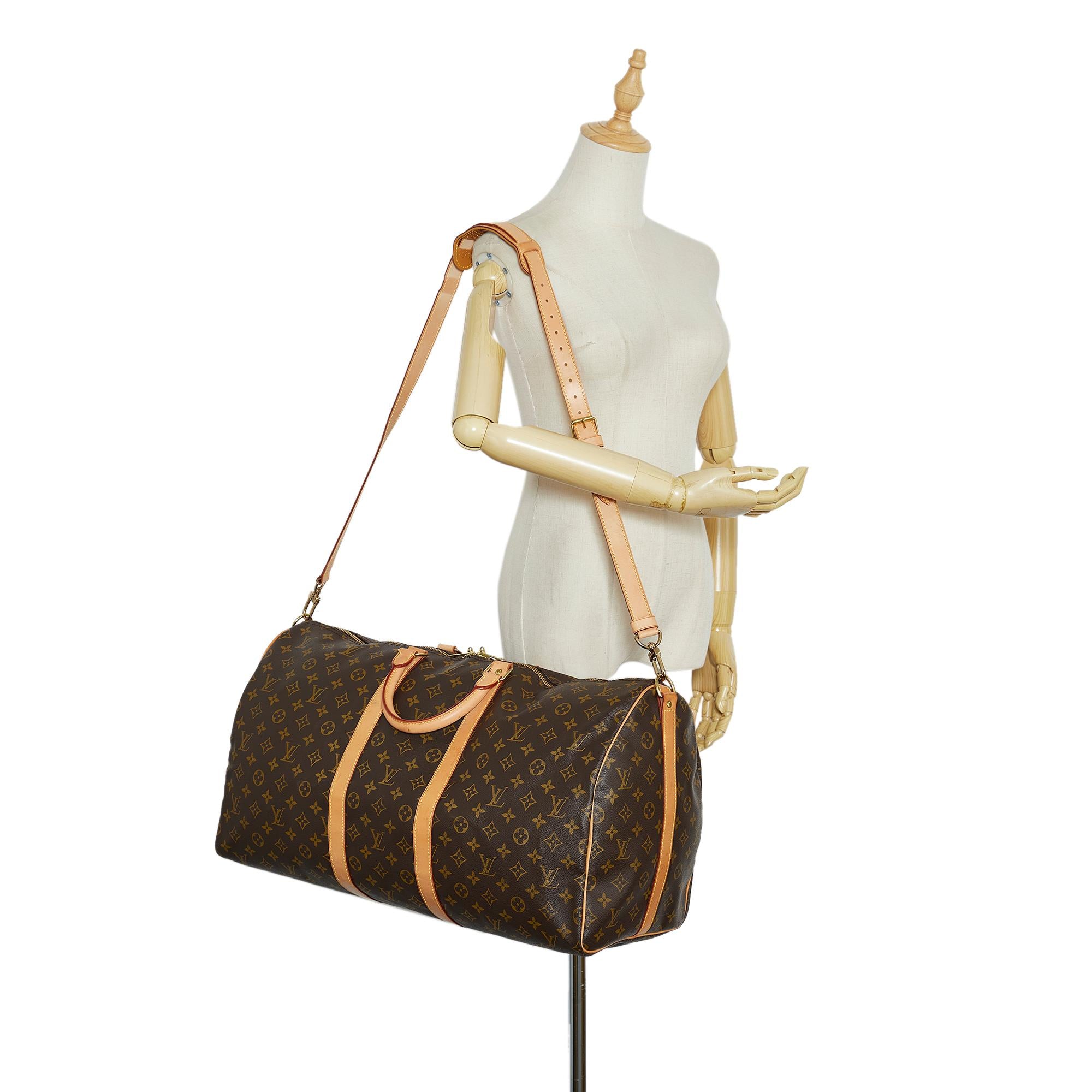 Louis Vuitton Monogram Keepall Bandouliere 55 (SHG-SAmJct)