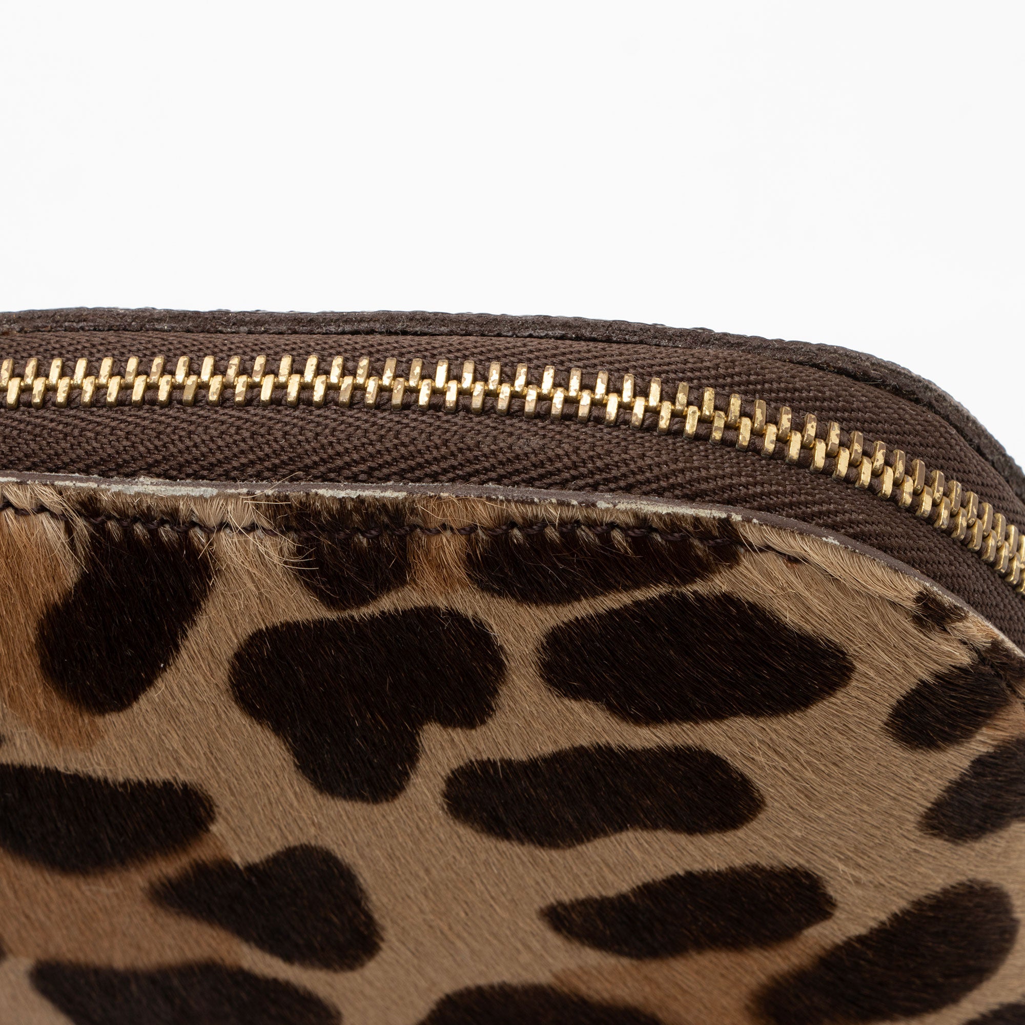 Louis Vuitton Monogram Leopard Print Pony Hair Azzedine Alaia Cosmetic Pouch (SHF-E6mACQ)