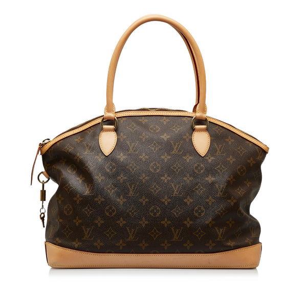 Louis Vuitton Lockit Handbag Monogram Canvas Horizontal Brown