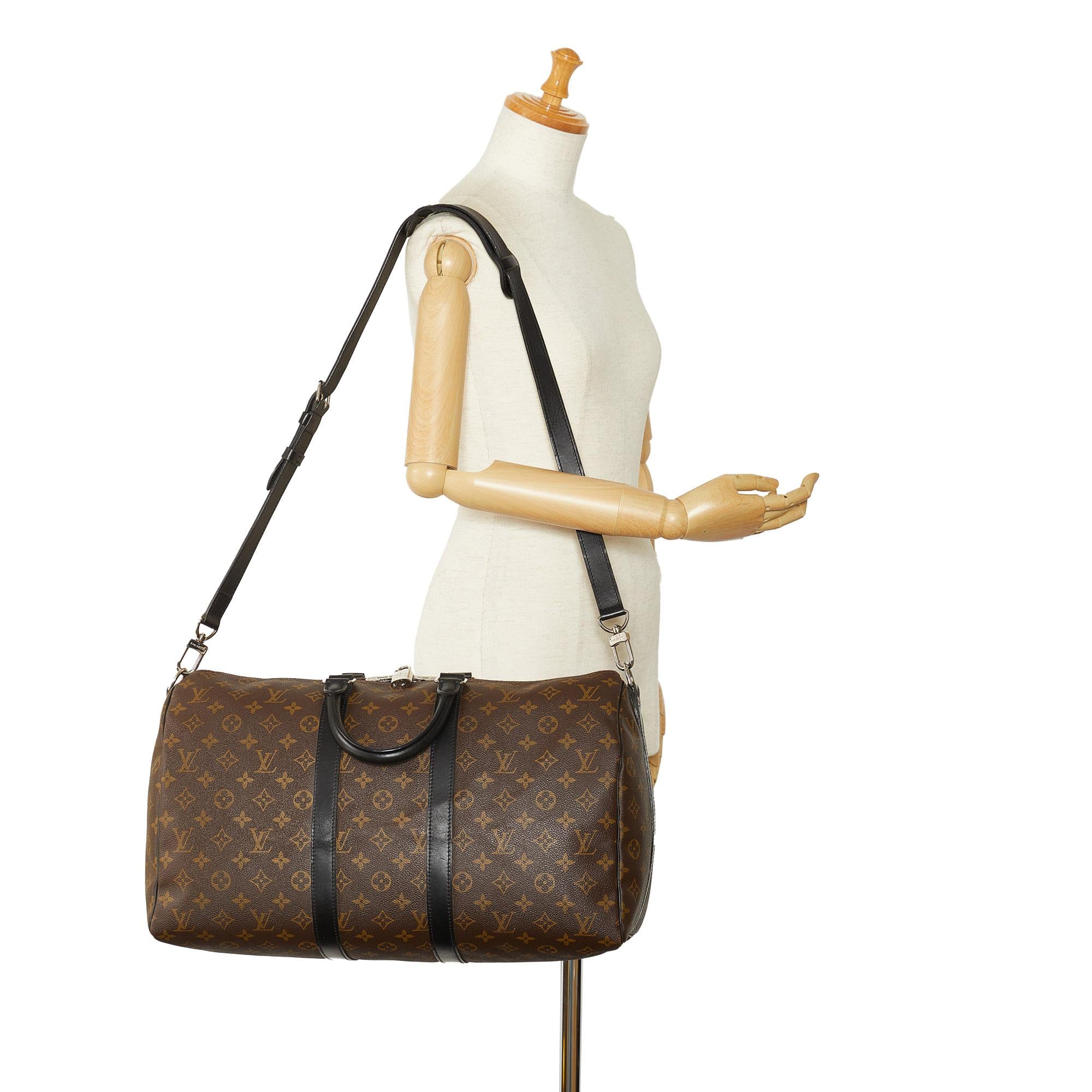 Louis Vuitton Monogram Macassar Keepall Bandouliere 45 (SHG-7oOrTb)