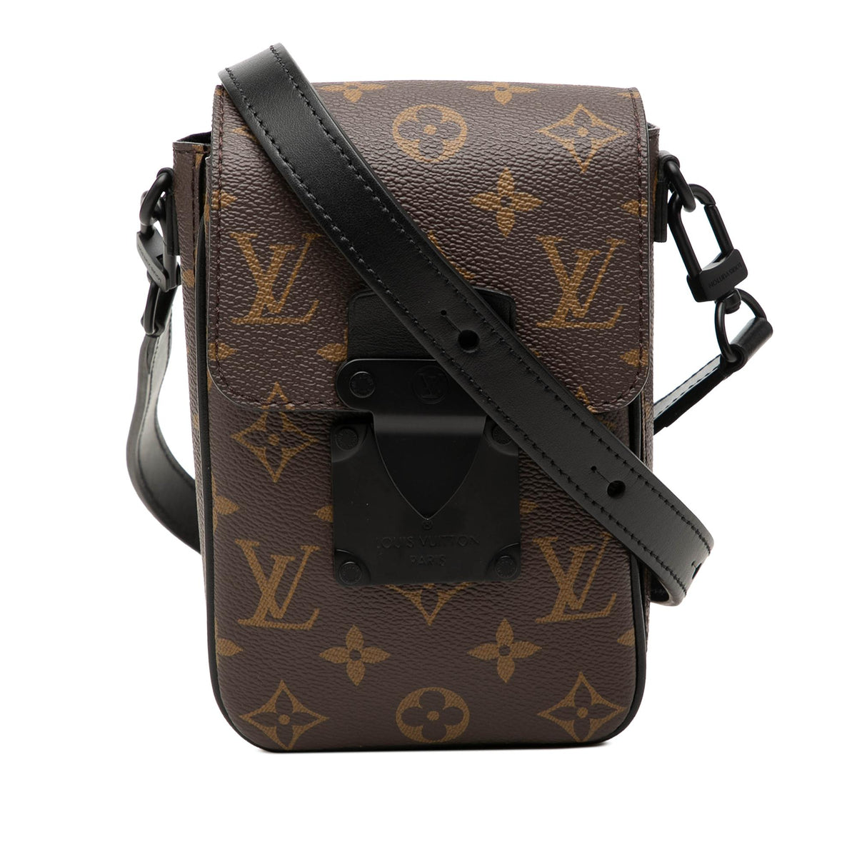 Louis Vuitton Monogram Macassar S Lock Vertical Wearable Crossbody