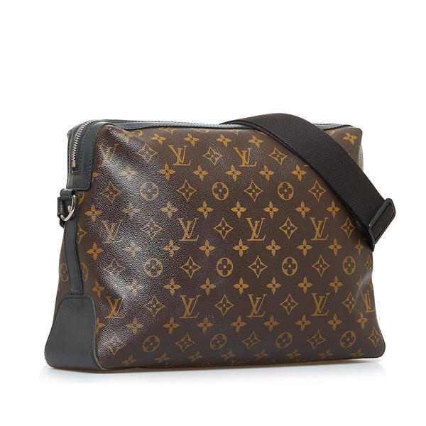 Shop Louis Vuitton MONOGRAM MACASSAR Leather Crossbody Bag Logo