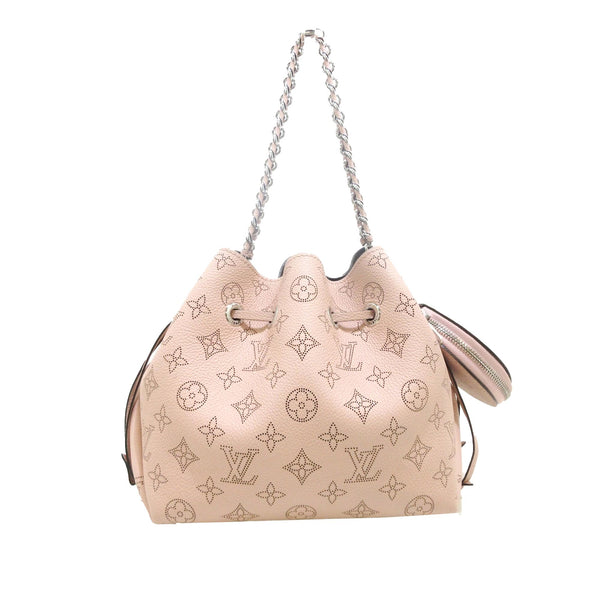 Louis Vuitton Bella Bucket & Drawstring Bag Leather Monogram Mahina  magnolia
