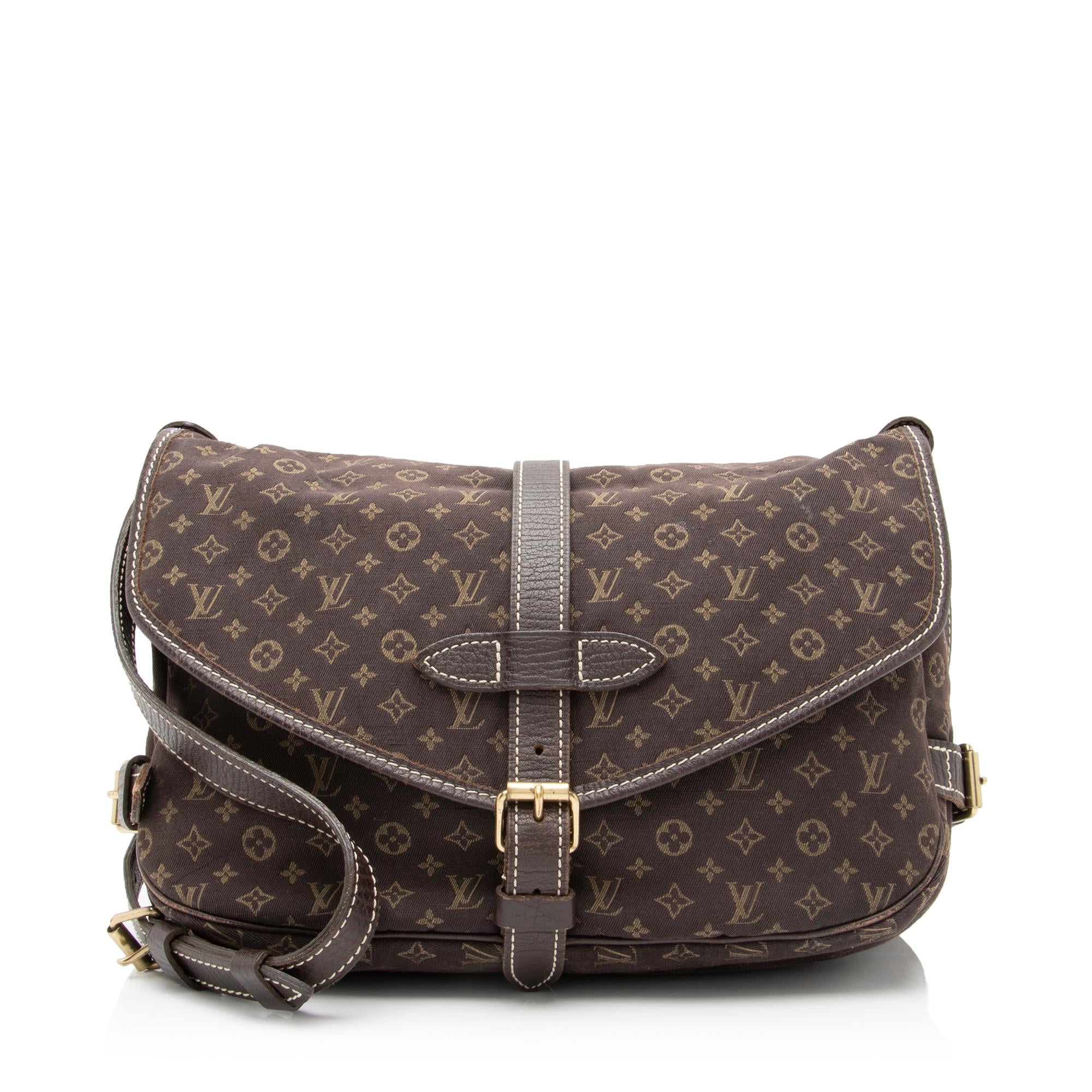 Louis Vuitton Monogram Mini Lin Saumur 30 Messenger Bag (SHF-S99Fys)