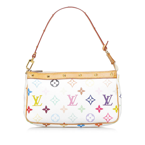 Louis Vuitton White Monogram Multicolore Accessories Pochette Bag