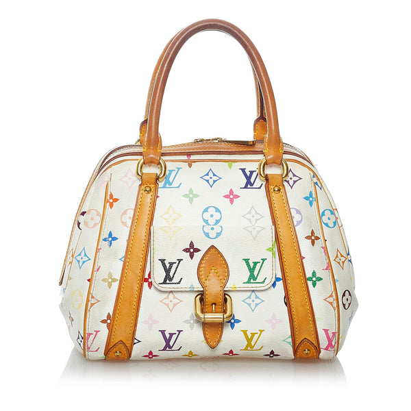 Louis Vuitton White Monogram Multicolor Canvas Priscilla Satchel Bag Louis  Vuitton