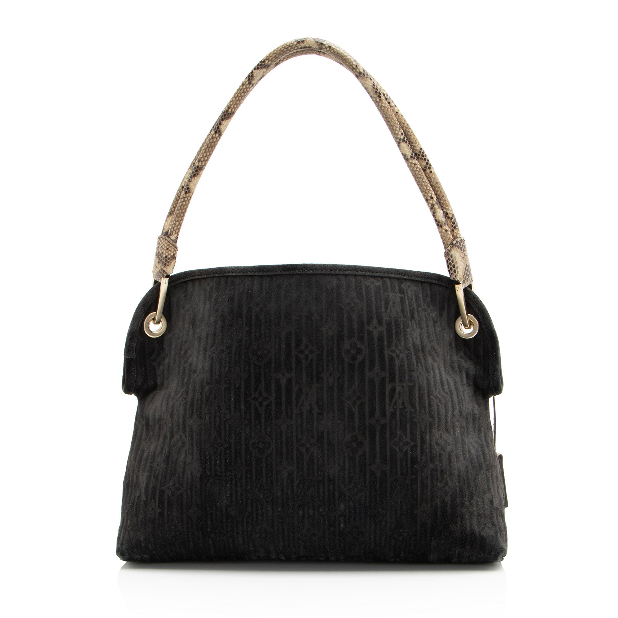 Louis Vuitton Monogram Embossed Suede Python Wish Bag