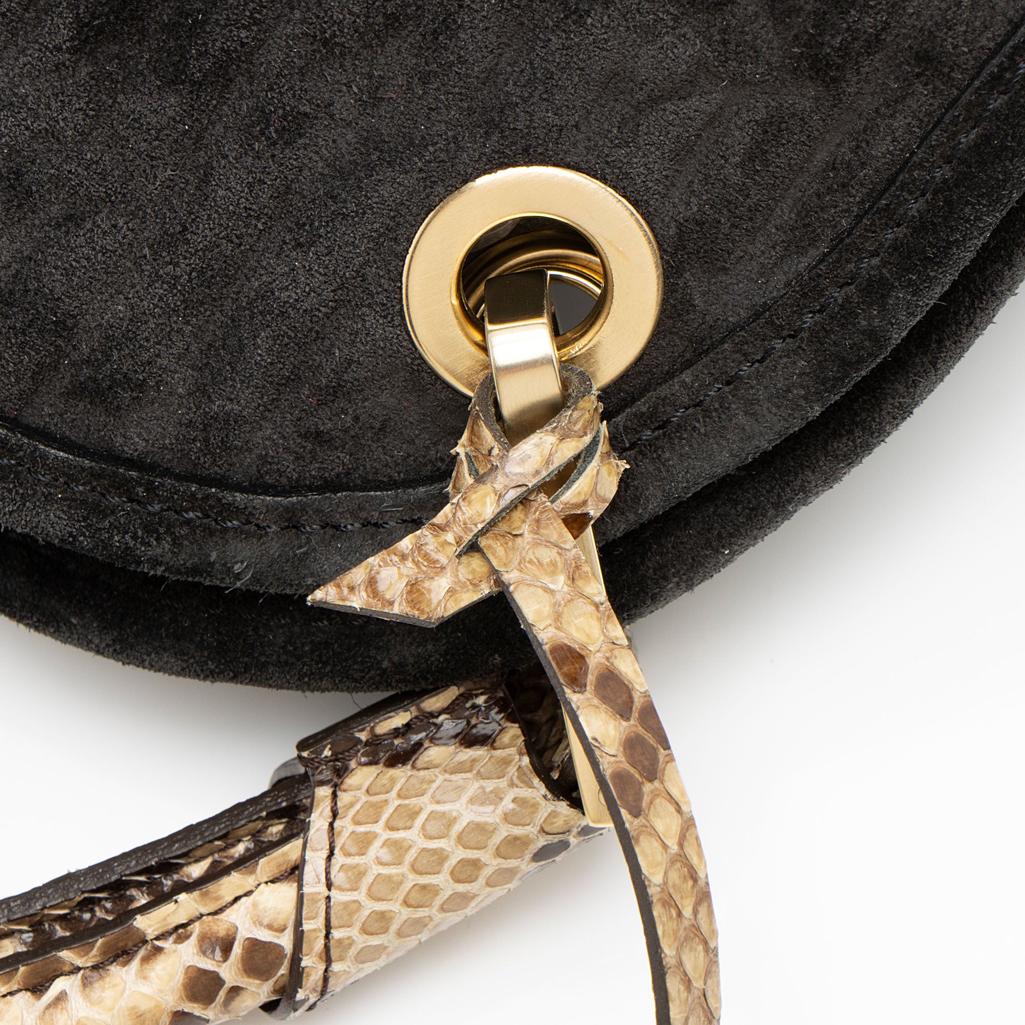 Louis Vuitton Monogram Embossed Suede Python Wish Bag