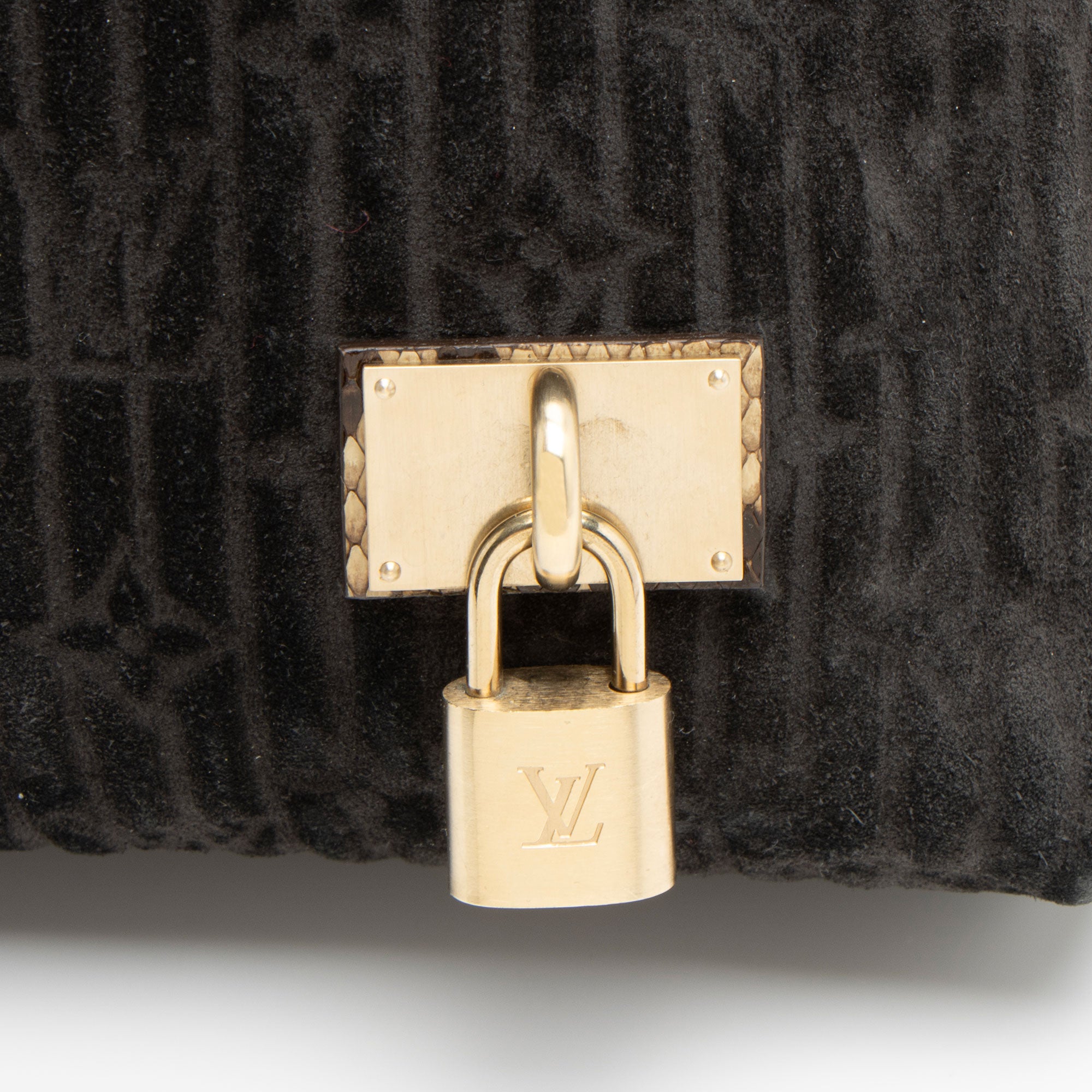 Louis Vuitton Monogram Embossed Suede Python Wish Bag