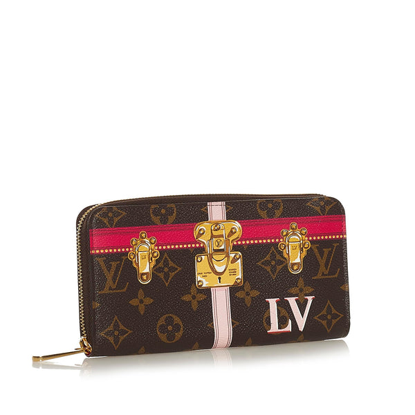Auth Louis Vuitton Monogram Summer Trunk Zippy Long Wallet Used