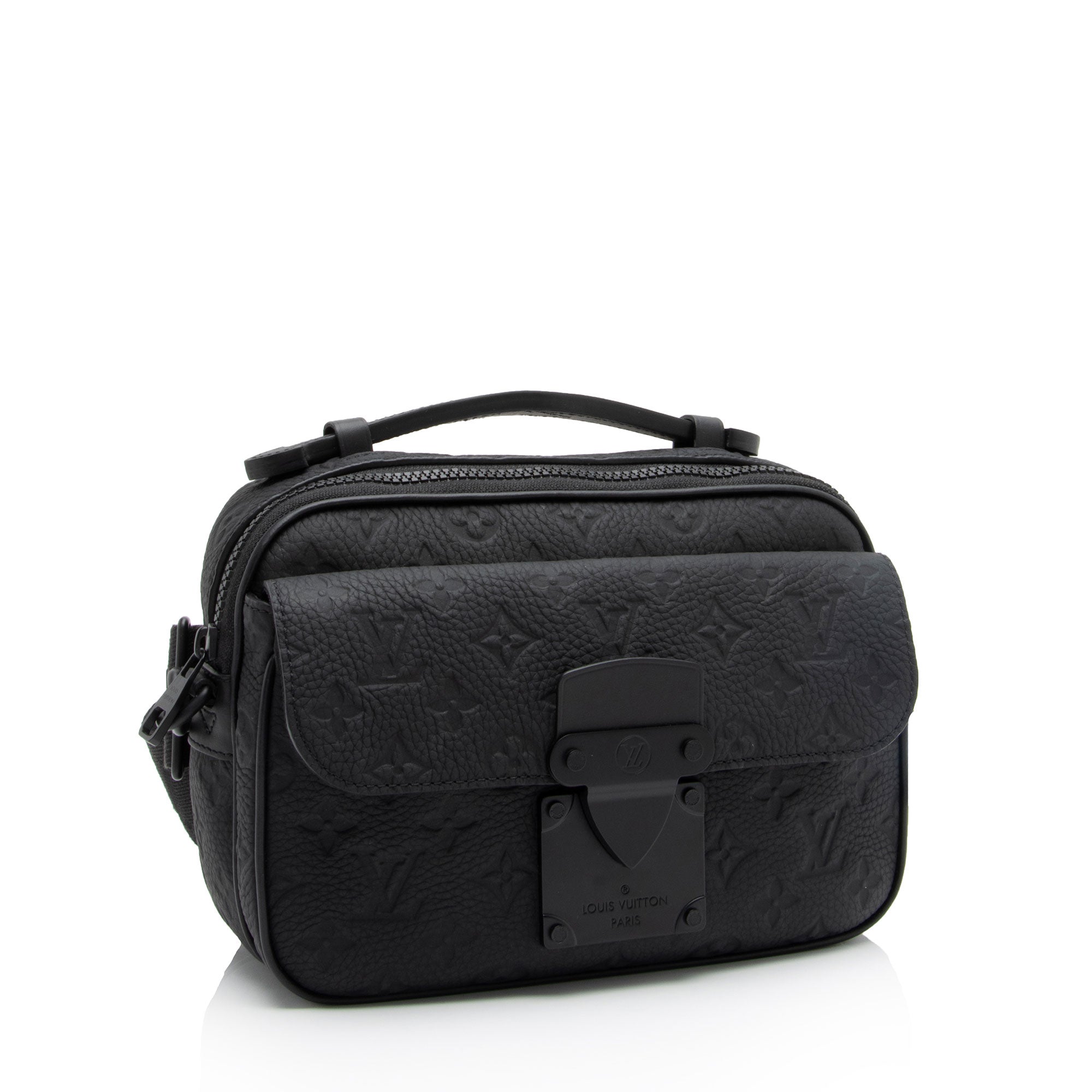 Louis Vuitton Monogram Taurillon Leather S Lock Messenger Bag (SHF-AzeZUq)