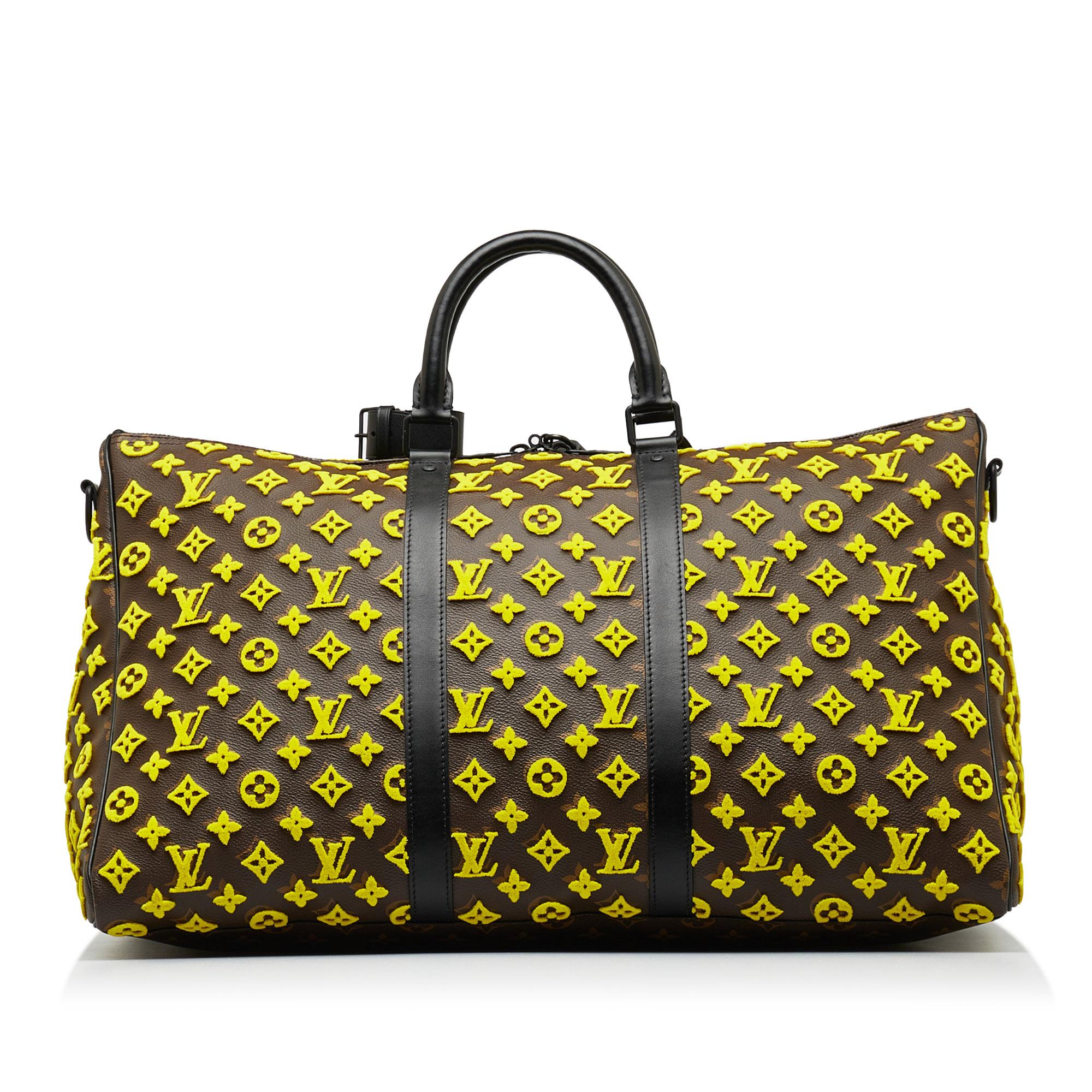 Louis Vuitton Monogram Tuffetage Triangle Keepall Bandouliere 50 (SHG-ohQ7xi)