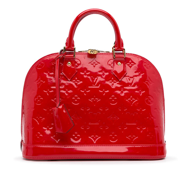 Alma bb patent leather handbag Louis Vuitton Red in Patent leather