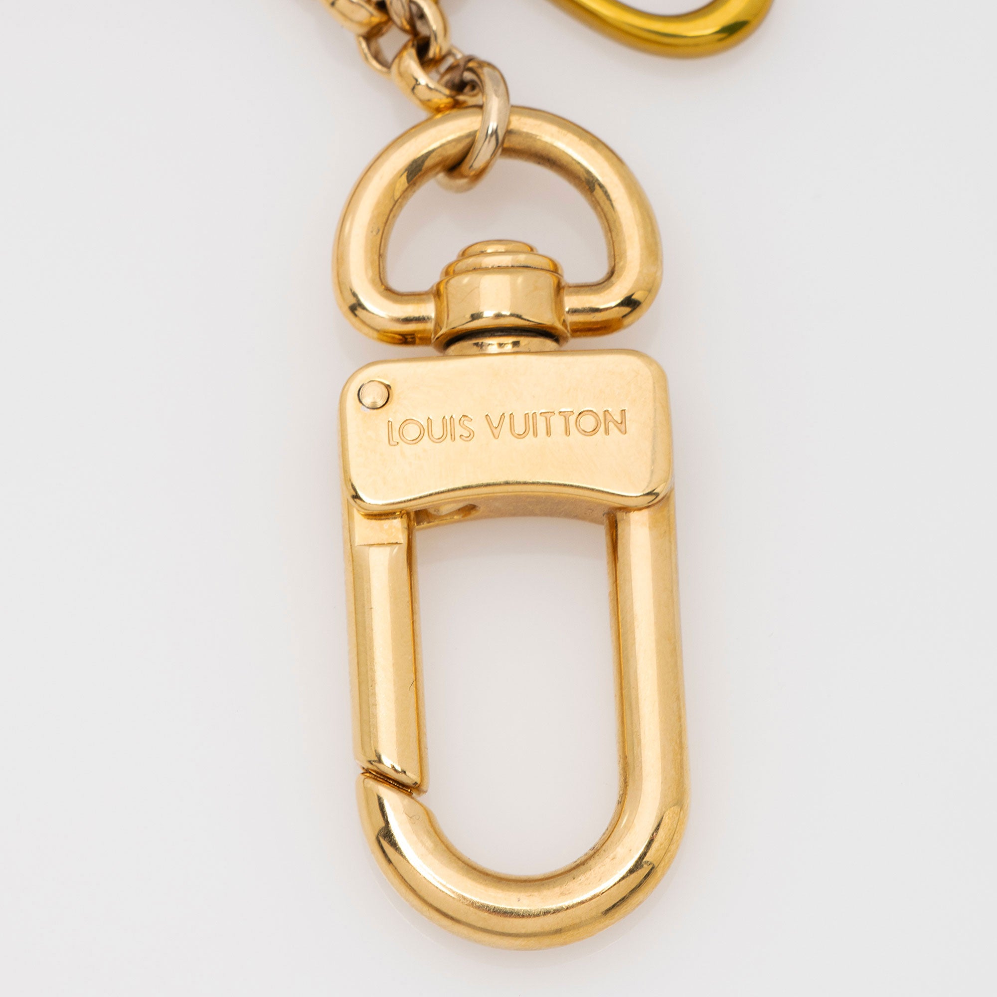Louis Vuitton New Wave Logo Key Ring Bag Charm (SHF-w8GMz1)