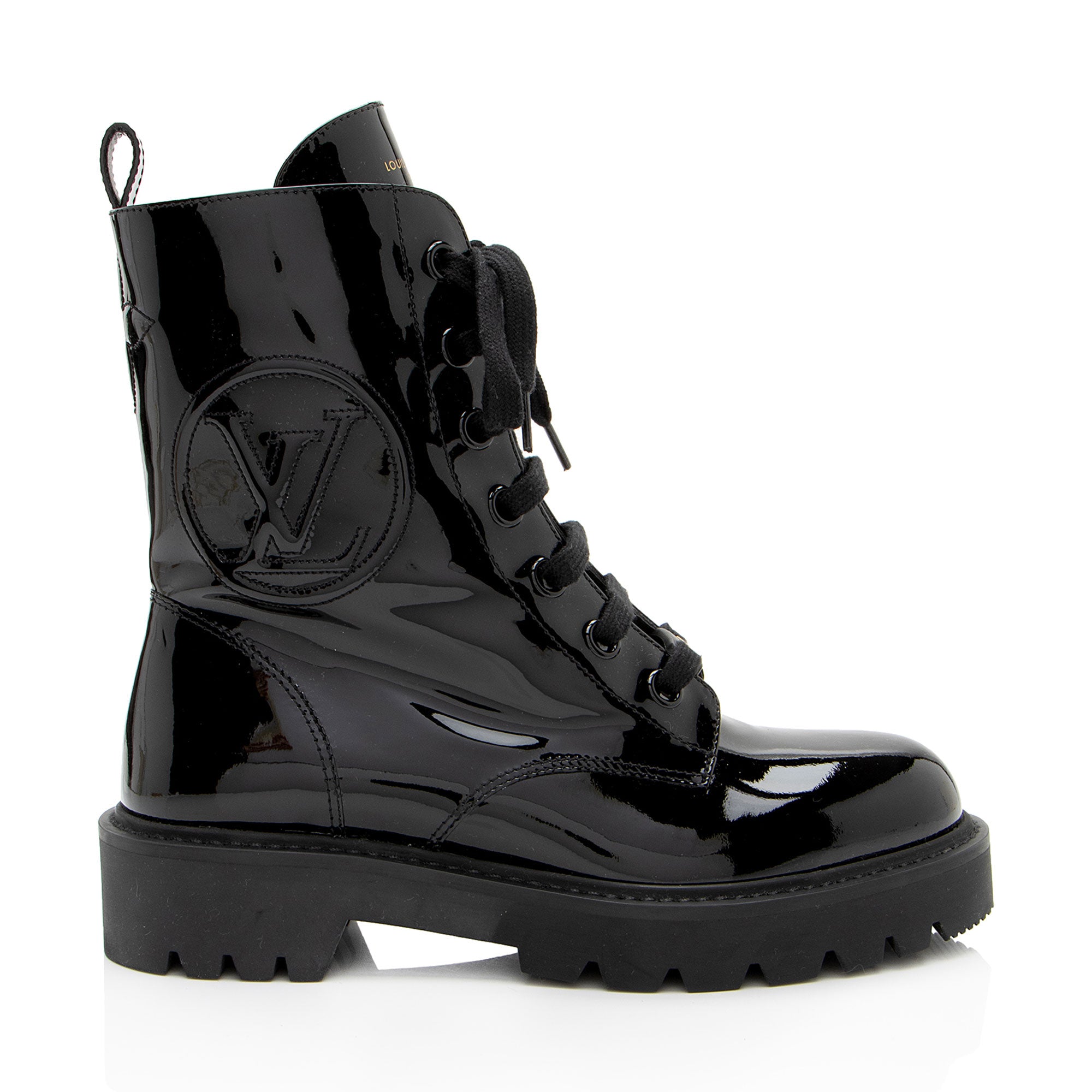 Louis Vuitton Patent Leather Territory Combat Boots - Size 7 / 37 (SHF-foj968)