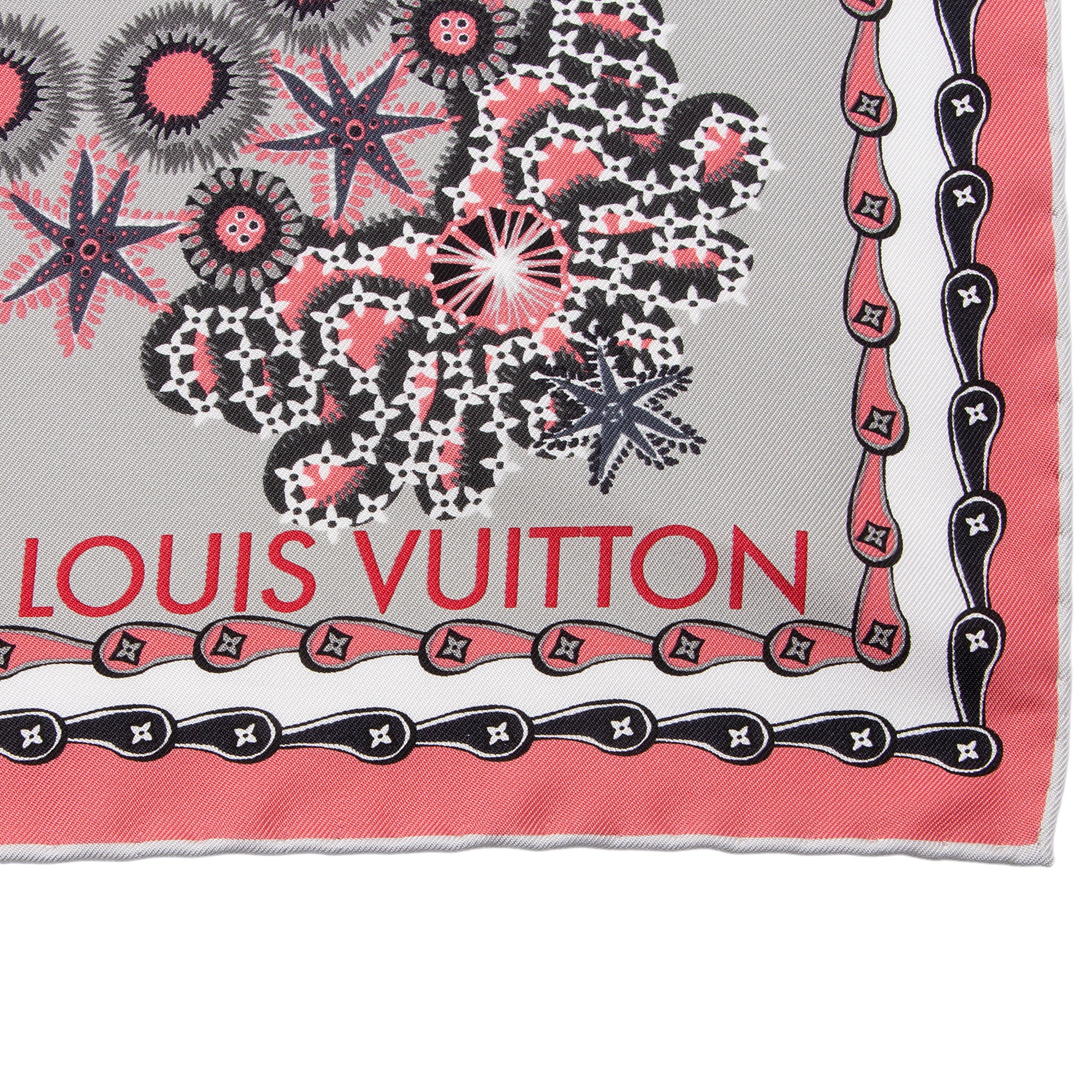 Louis Vuitton Silk Fleur de Coral Reef 90cm Scarf (SHF-oDcAWu)