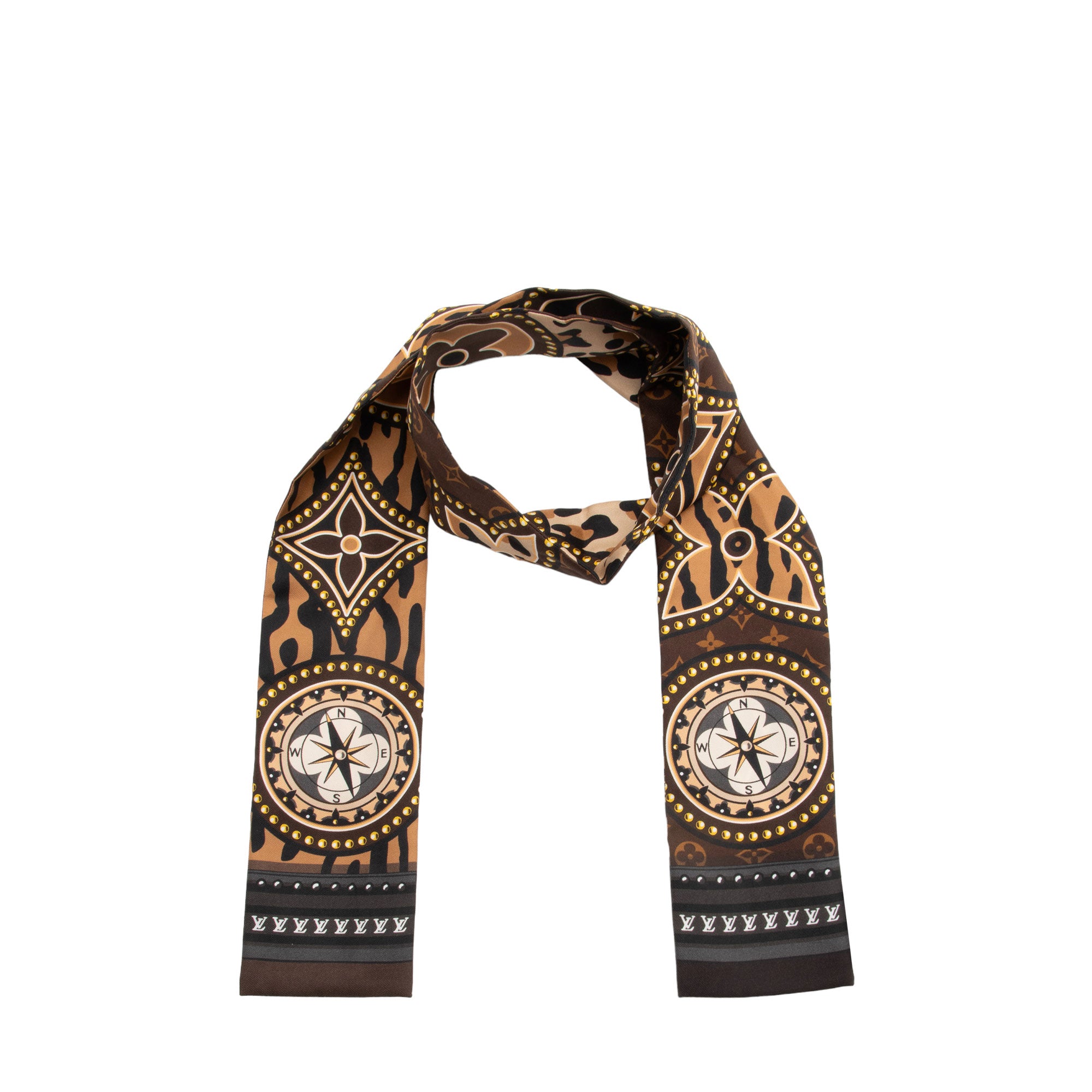 Louis Vuitton Silk LV World Bandeau Scarf (SHF-YuQffl)
