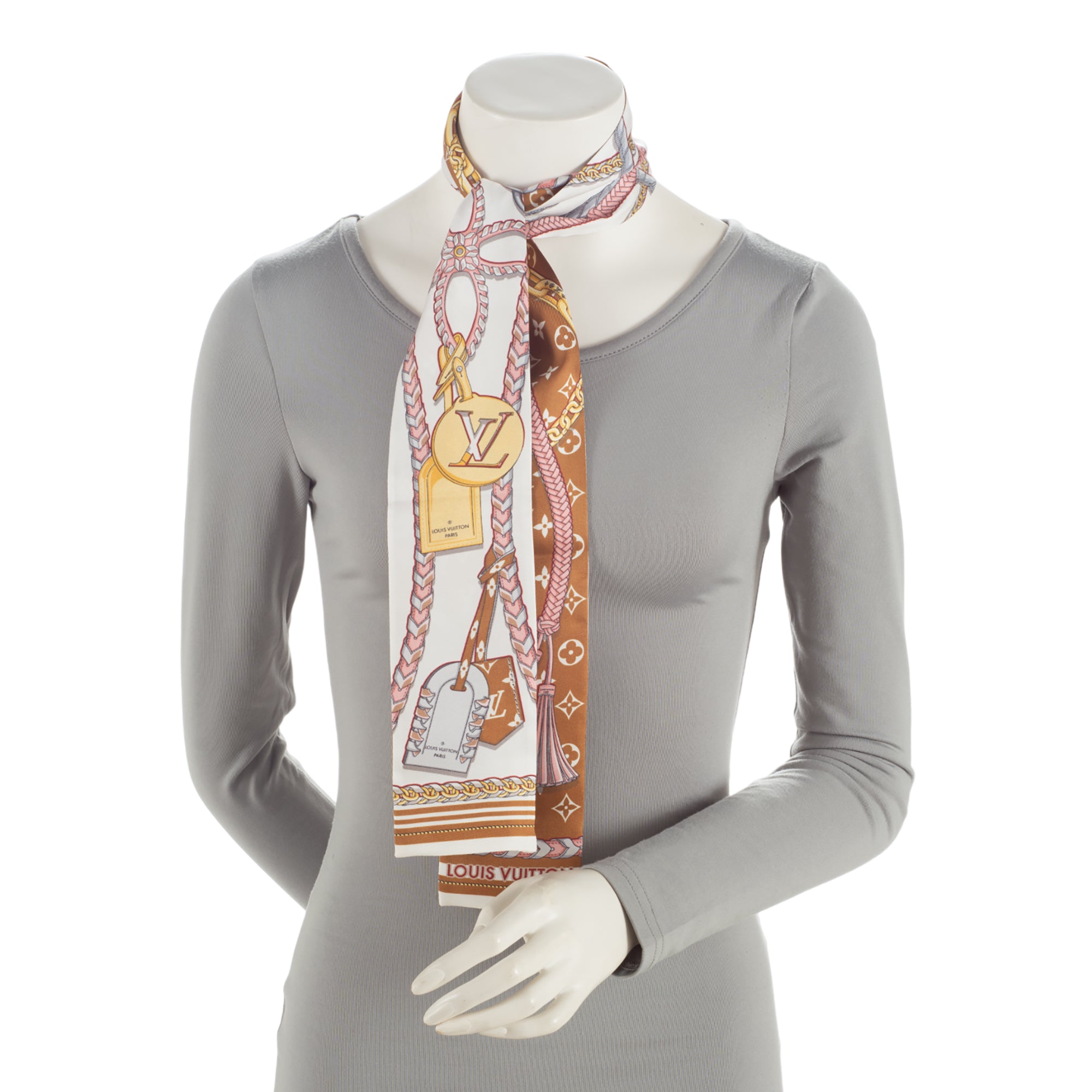 Louis Vuitton Silk Mix and Straps Bandeau Scarf (SHF-aSOTp4)