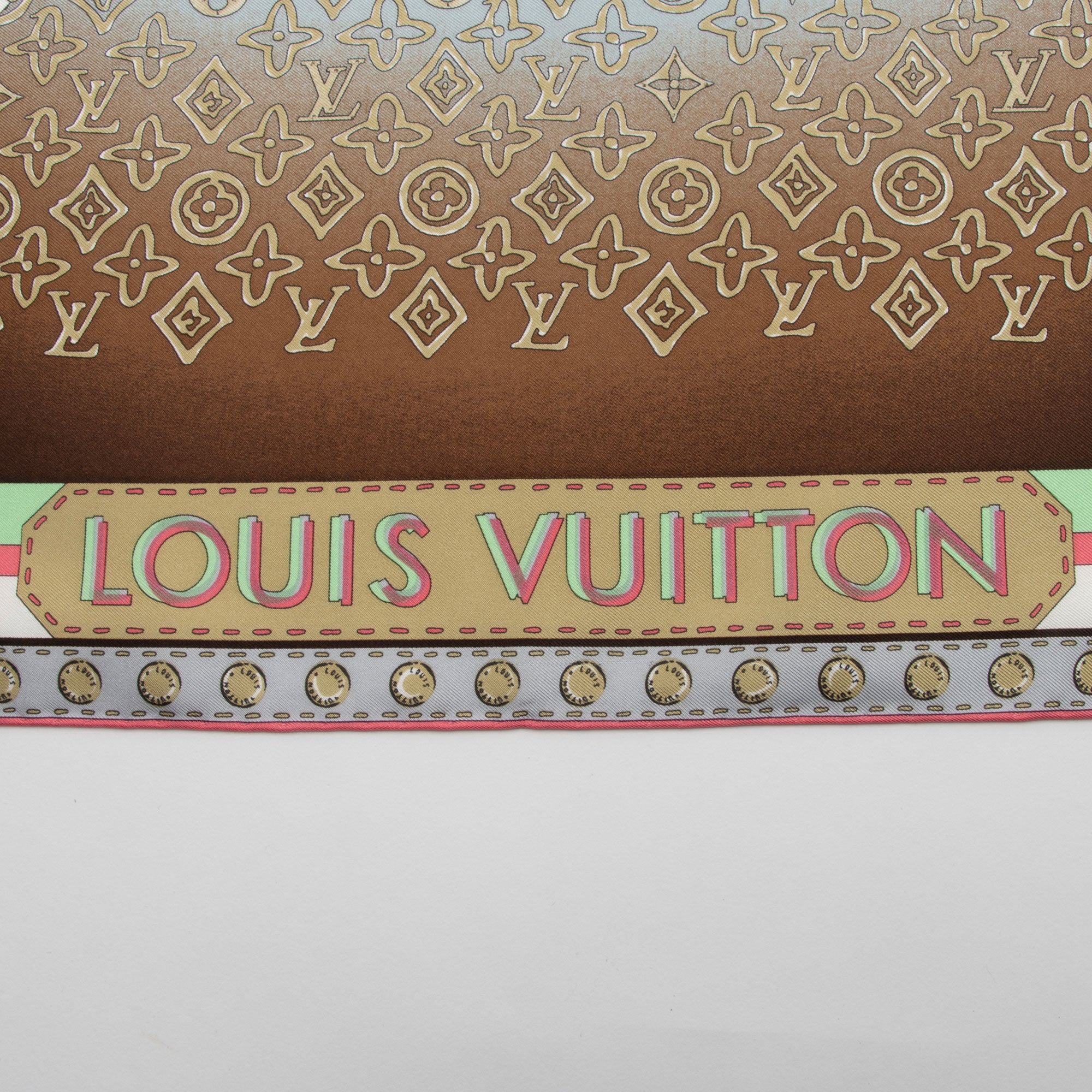 Louis Vuitton Silk Monogram Map 90cm Scarf