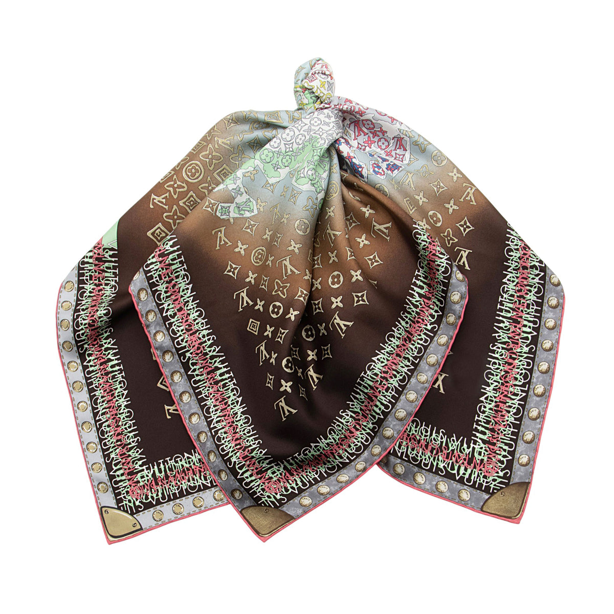 Louis Vuitton Silk Monogram Map 90cm Scarf