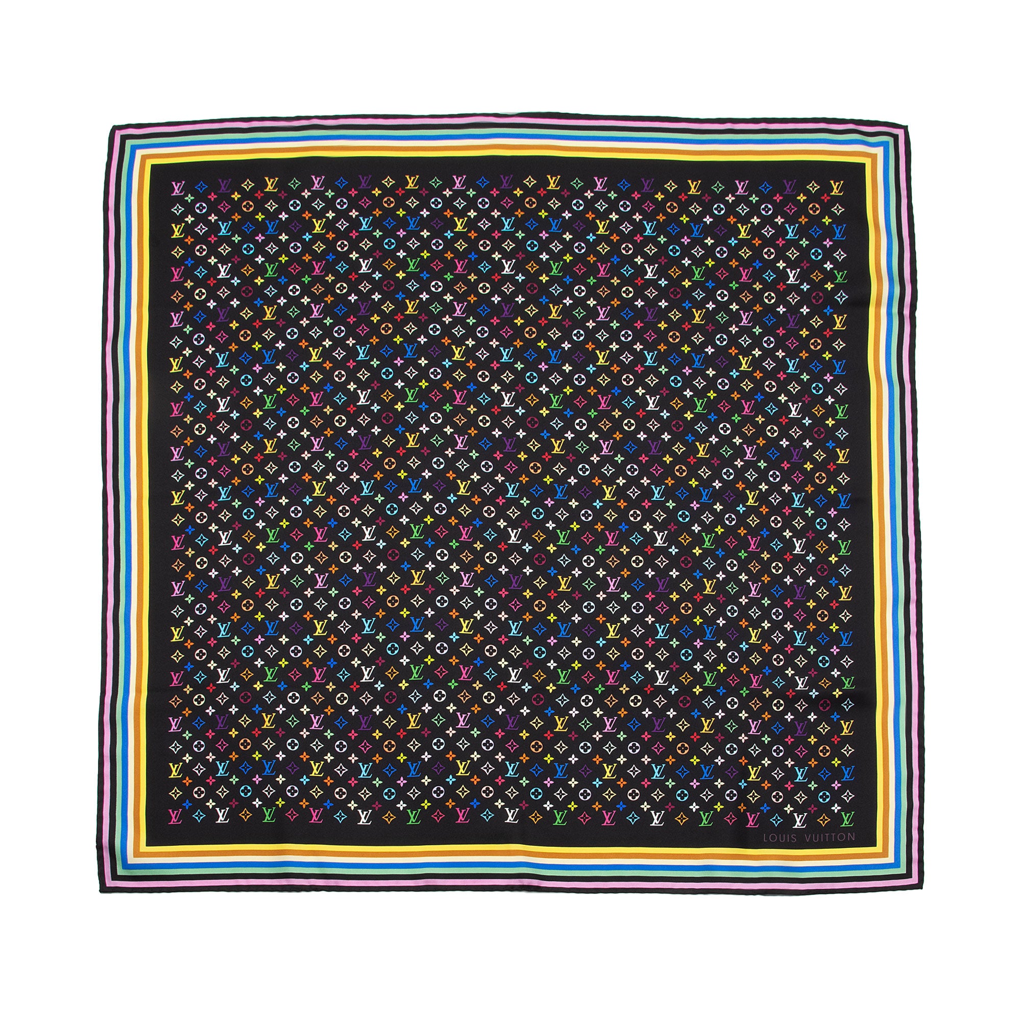 Louis Vuitton Silk Monogram Multicolore 70cm Scarf (SHF-Tkn0DW)
