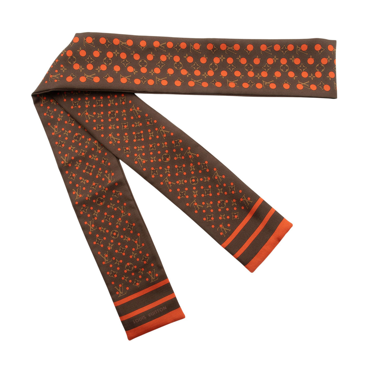 Louis Vuitton Silk Monogram Perforated Bandeau Scarf