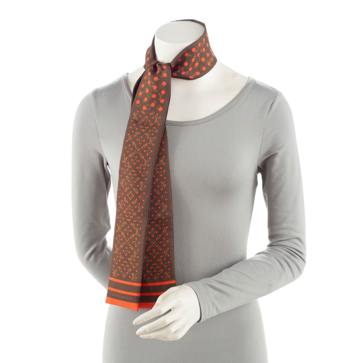 Louis Vuitton Silk Monogram Perforated Bandeau Scarf