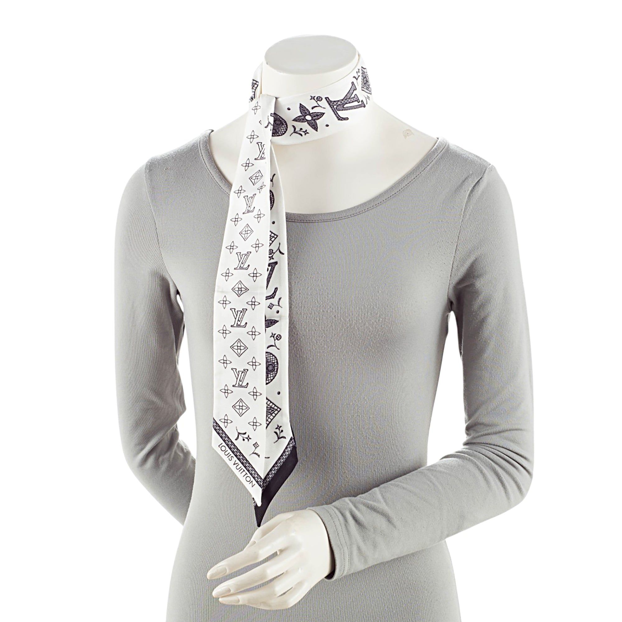 Louis Vuitton Silk Monogram Romance BB Bandeau Scarf