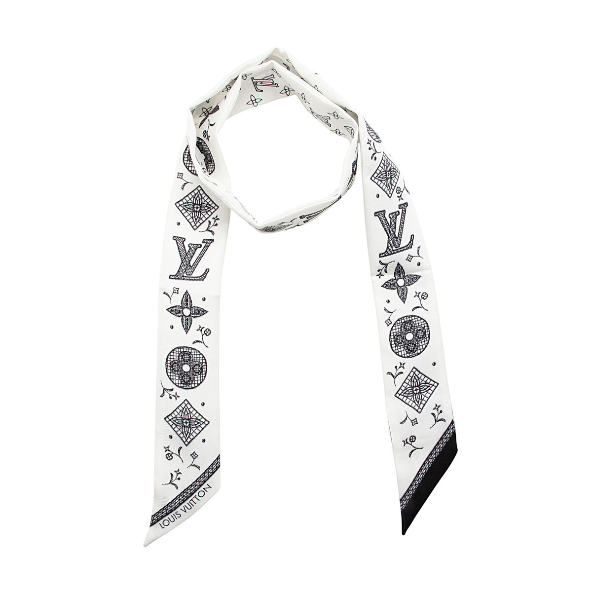Louis Vuitton Silk Monogram Romance BB Bandeau Scarf