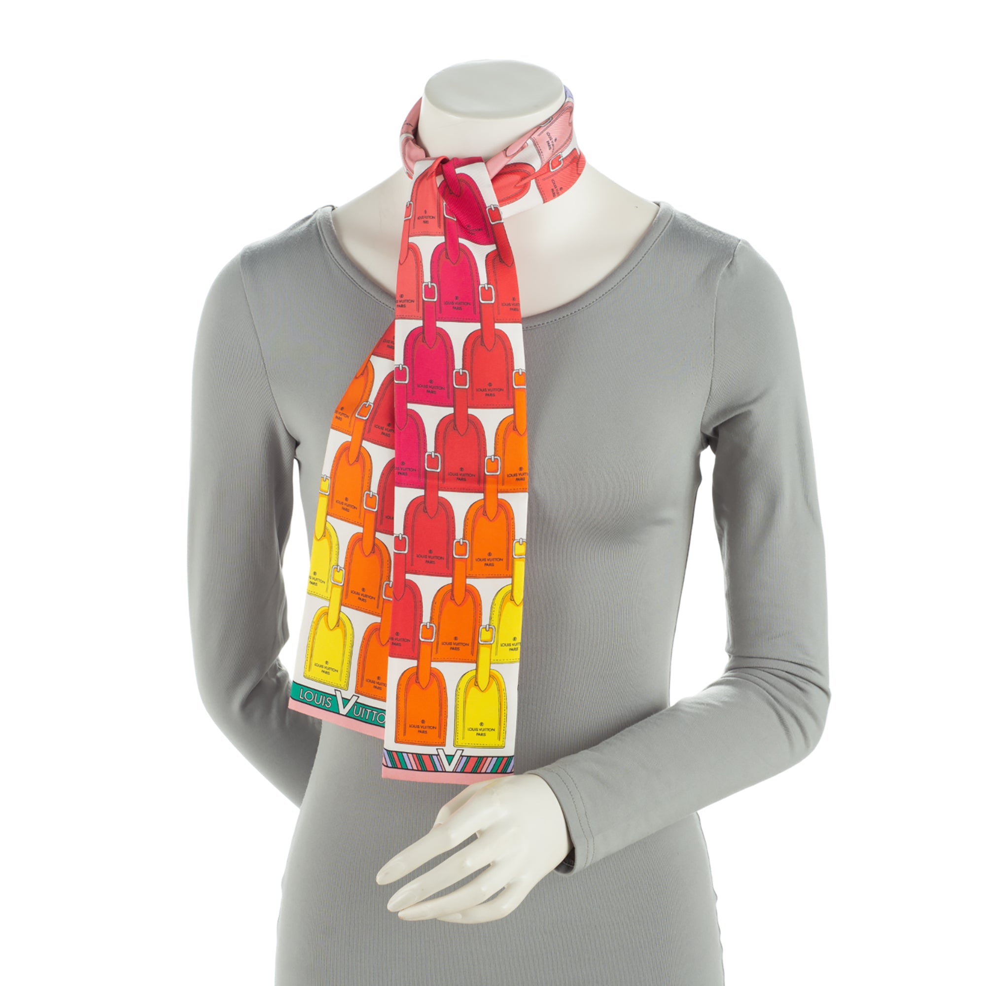 Louis Vuitton Silk My LV Tags Bandeau Scarf (SHF-jBXzfE)