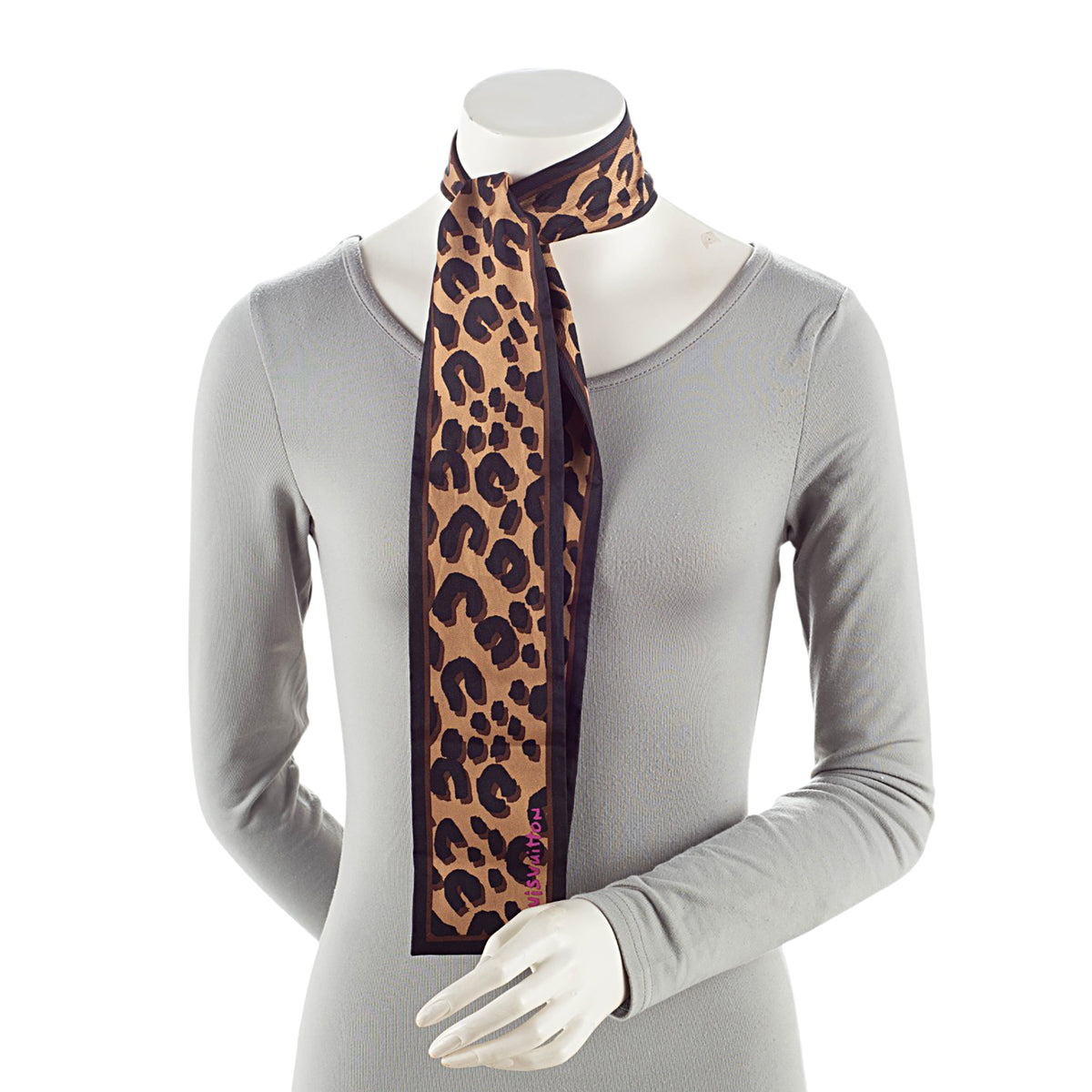 Louis Vuitton Silk Stephen Sprouse Monogram Leopard Bandeau Scarf