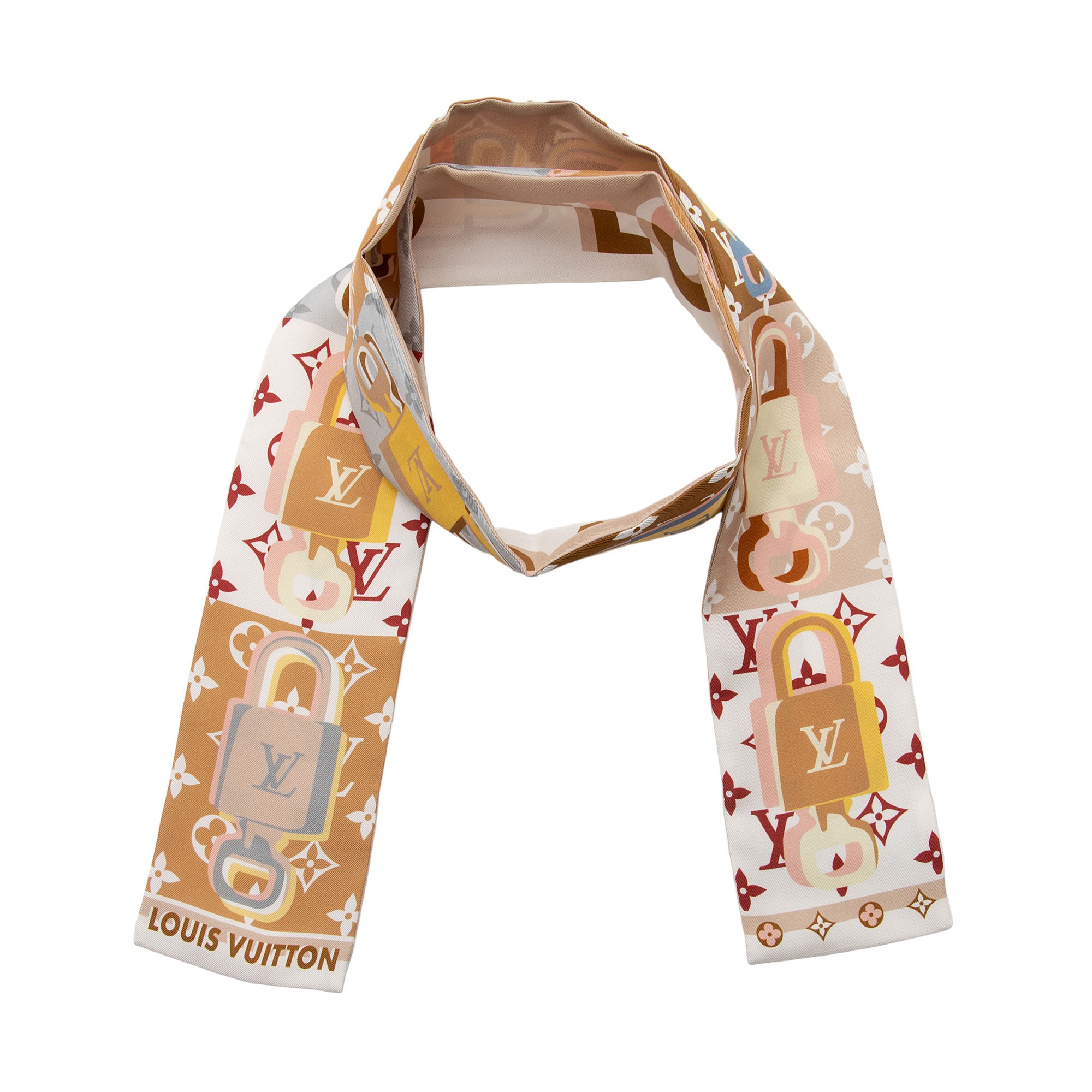Louis Vuitton Silk Unlocked Monogram Bandeau Scarf (SHF-OSpG5y)