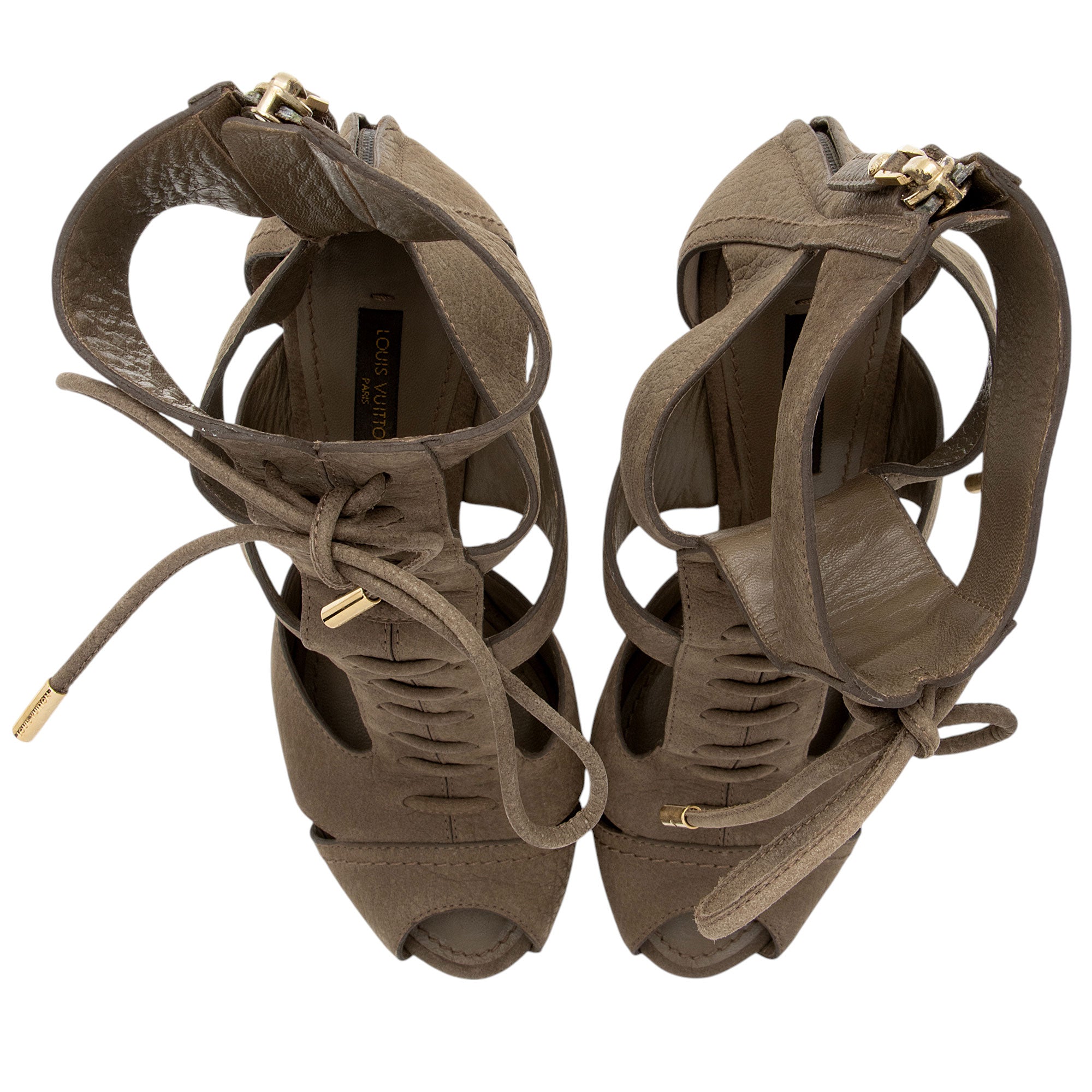 Louis Vuitton Suede Gladiator Sandals - Size 6 / 36