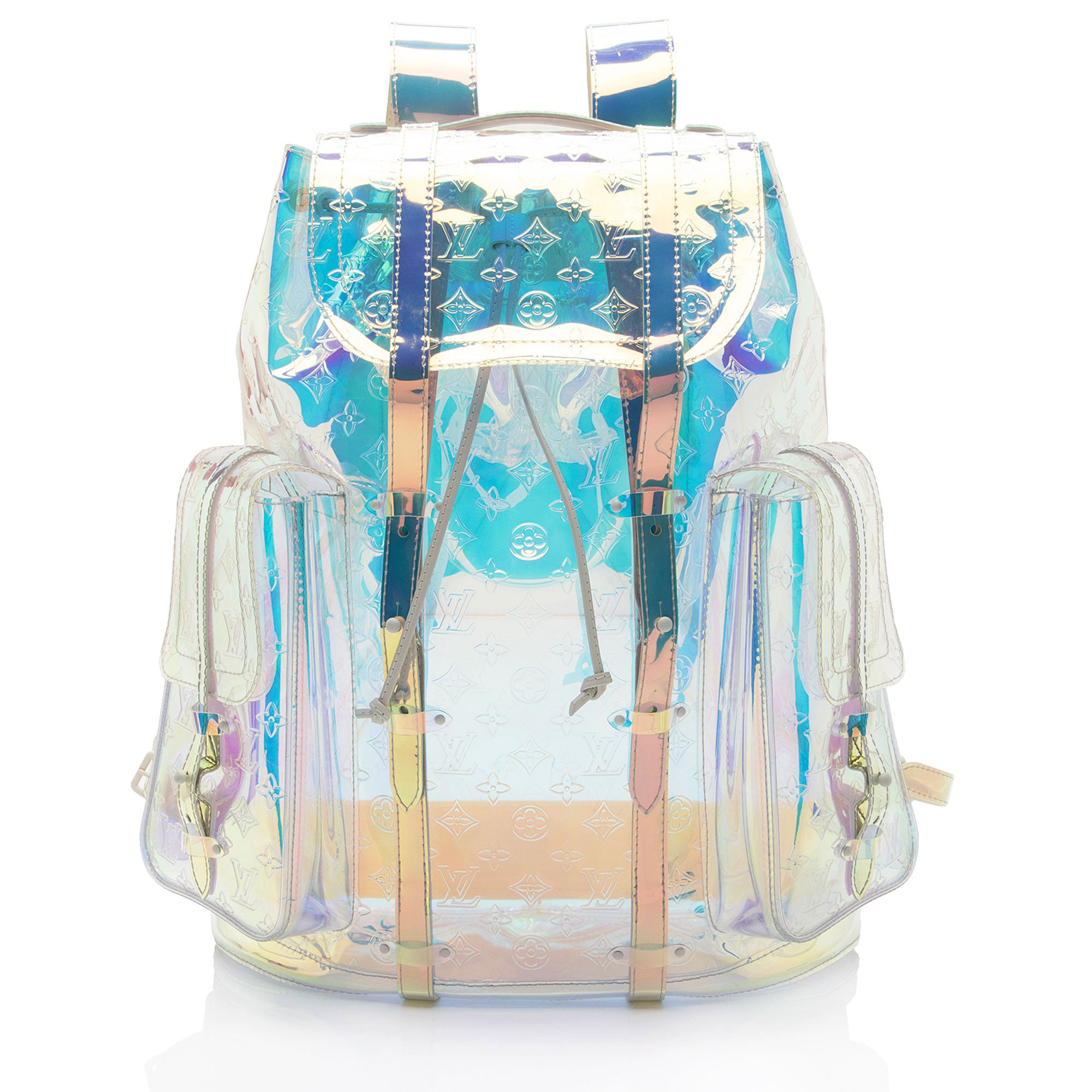 clear louis vuitton backpack Prism Christopher GM w/ Tags Louis Vuitton Clear Holographic Bag
