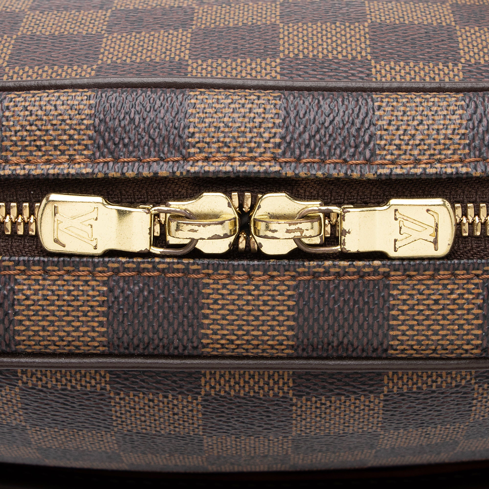 Louis Vuitton Vintage Damier Ebene Ipanema GM Shoulder Bag (SHF-eahSM4)