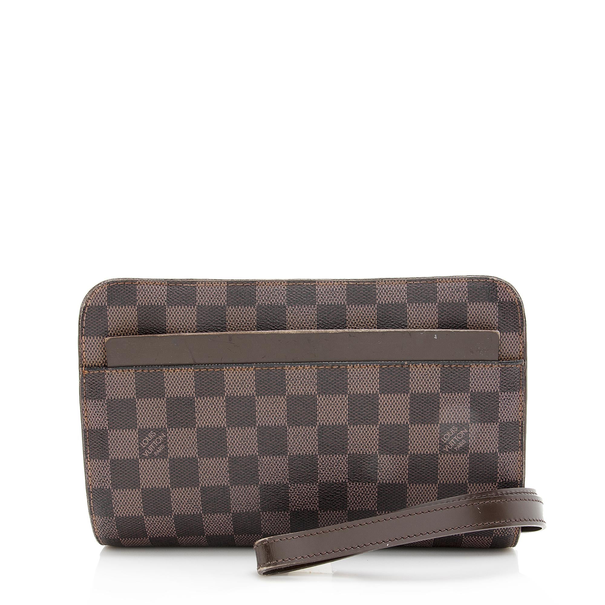 Louis Vuitton Vintage Damier Ebene Saint Louis Wristlet Clutch (SHF-22250)