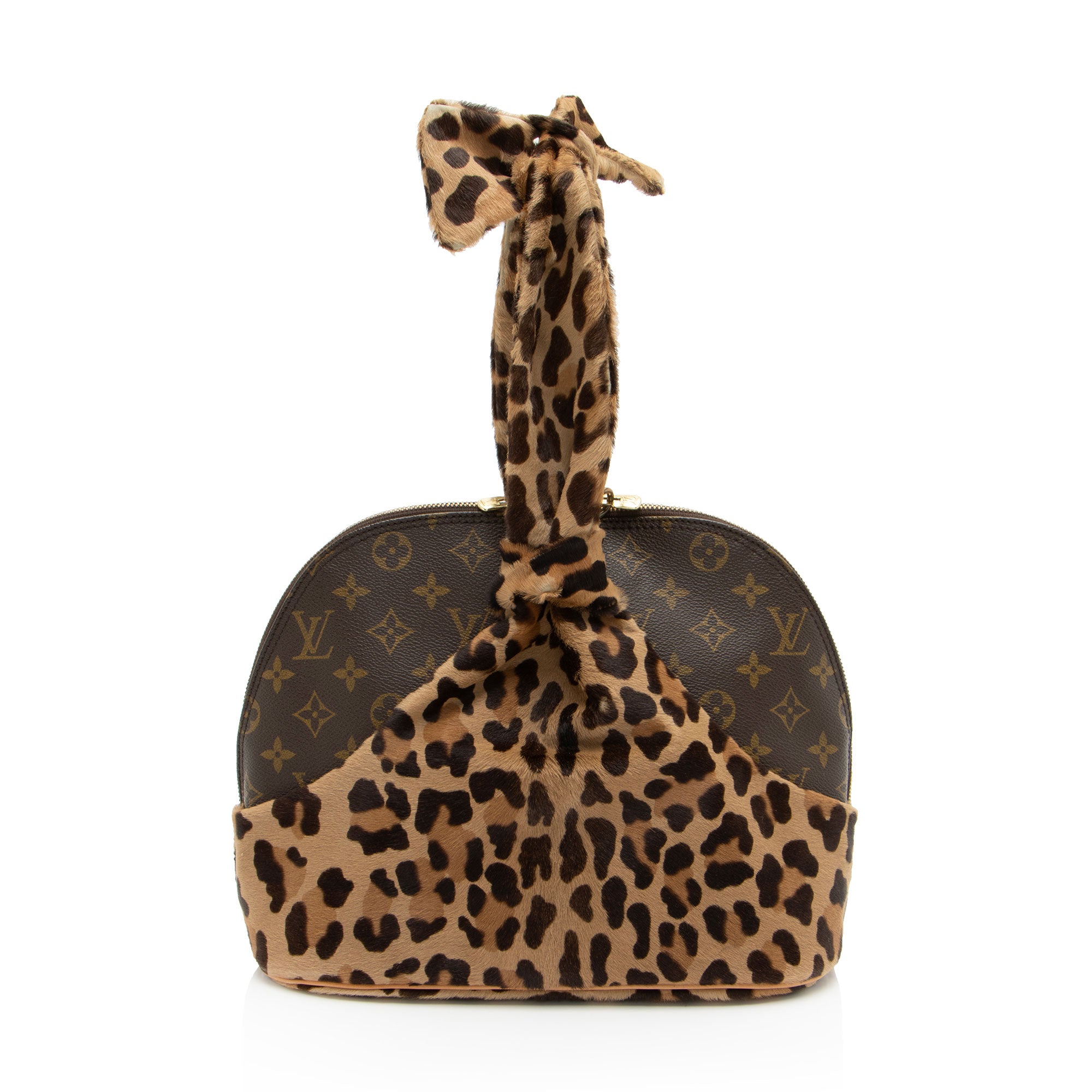 Louis Vuitton Vintage Limited Edition Monogram Canvas Leopard Pony Hair Alaia Alma Satchel (SHF-vCxD54)