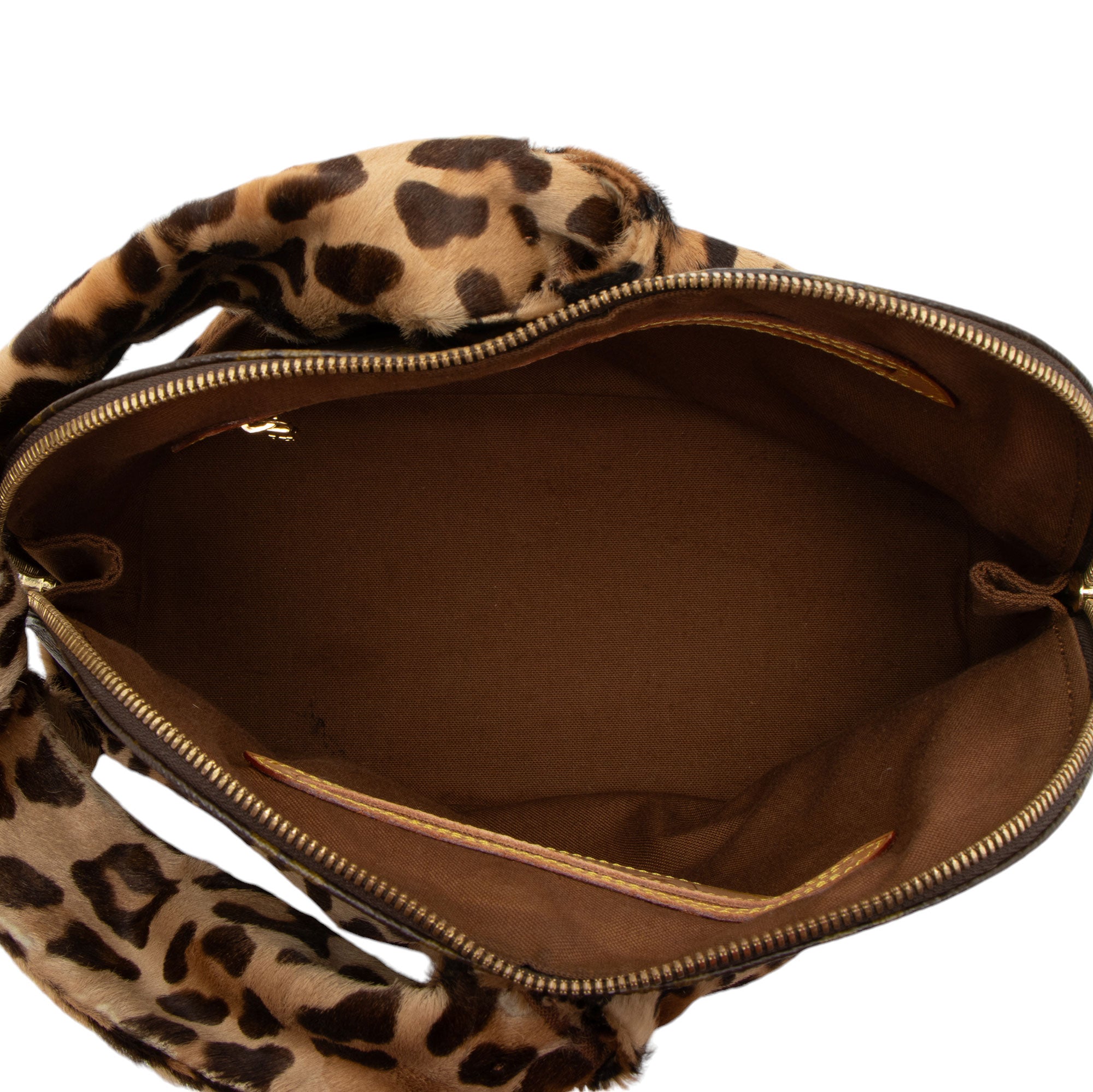 Louis Vuitton Vintage Limited Edition Monogram Canvas Leopard Pony Hair Alaia Alma Satchel (SHF-vCxD54)