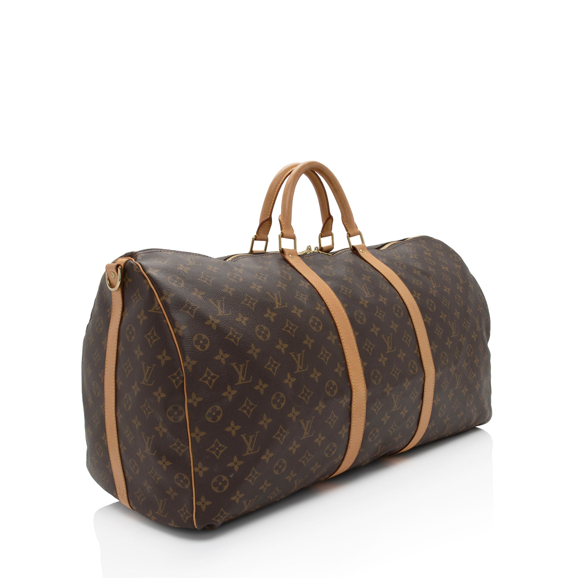 Louis Vuitton Vintage Monogram Canvas Keepall Bandouliere 60 Duffle Bag (SHF-1obcrO)