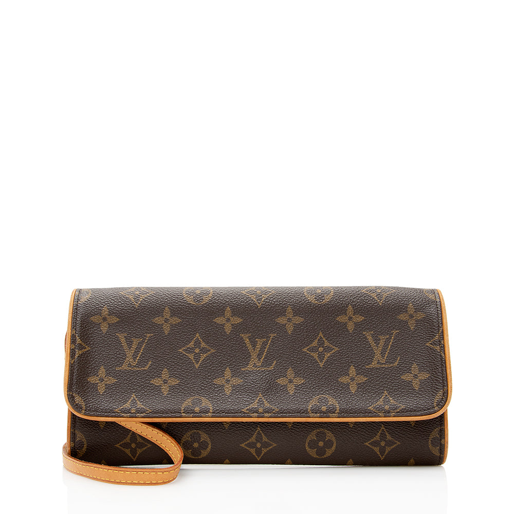Louis Vuitton Vintage Monogram Canvas Pochette Twin GM Shoulder Bag (SHF-20793)