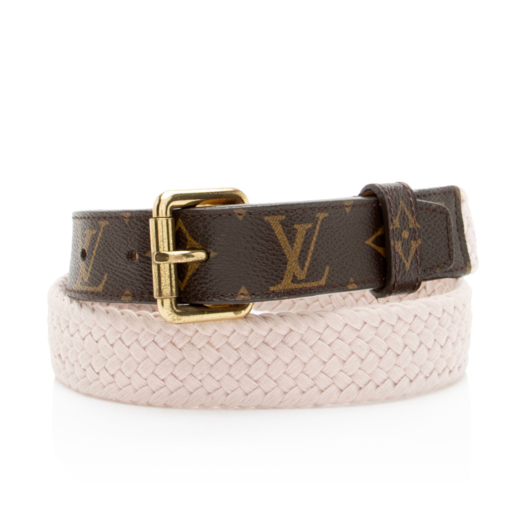 Louis Vuitton Vintage Monogram Canvas Woven Belt - Size 32 / 80