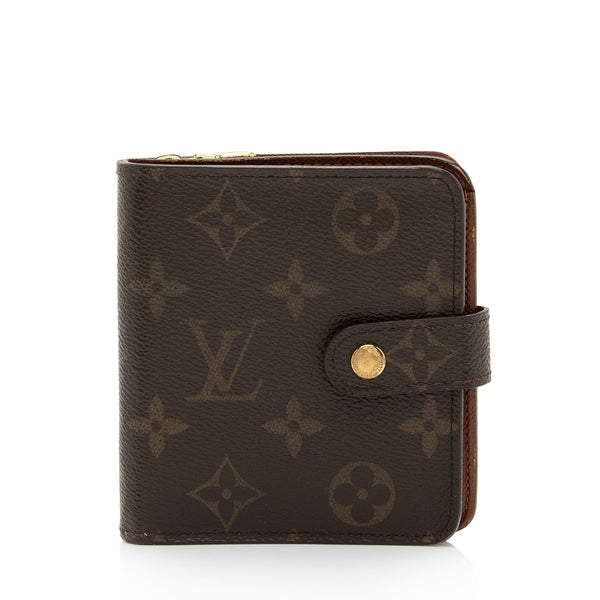 Louis Vuitton Vintage Monogram Canvas Zipped Compact Wallet (SHF