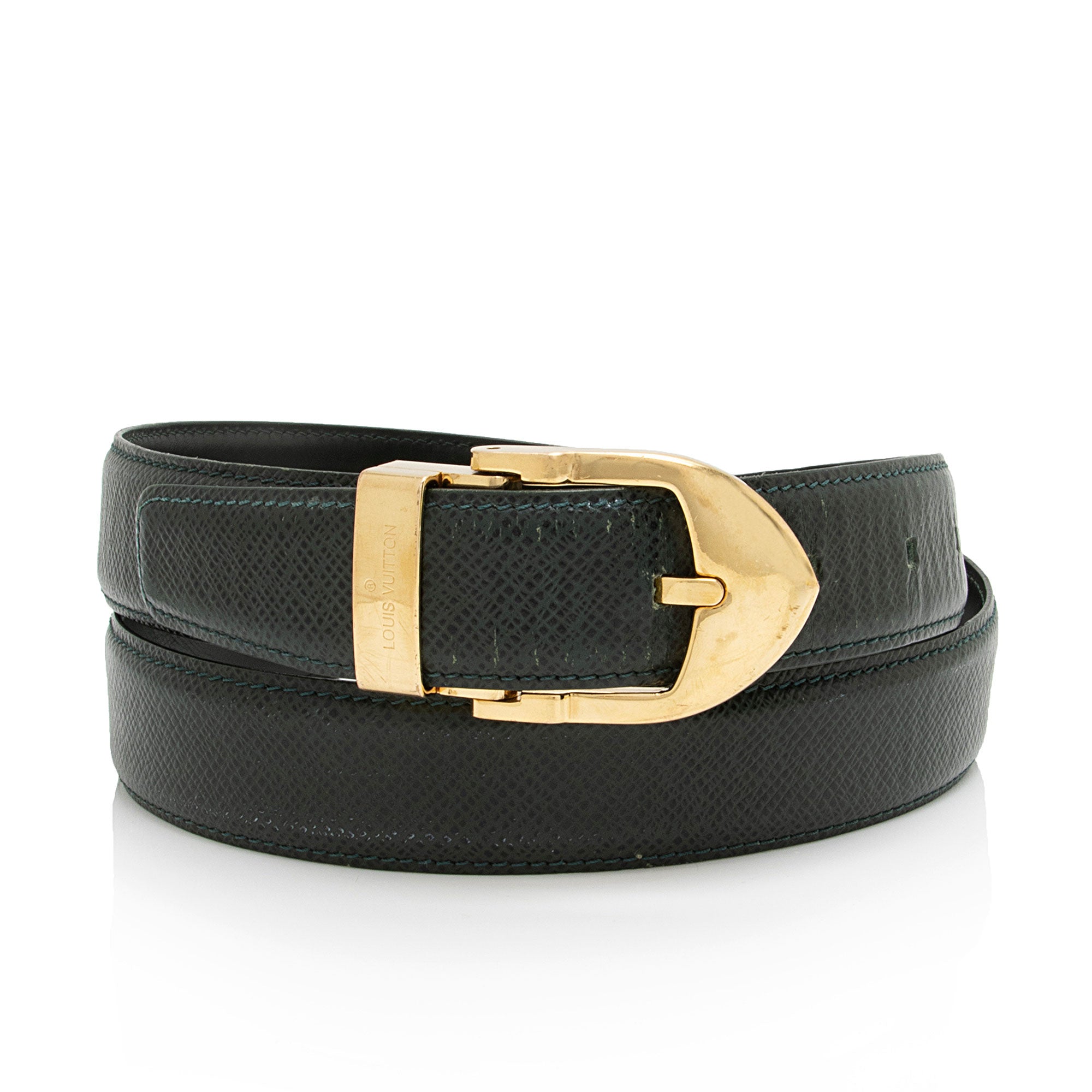 Louis Vuitton Vintage Taiga Leather Belt - Size 35 / 90 (SHF-OP68YE)