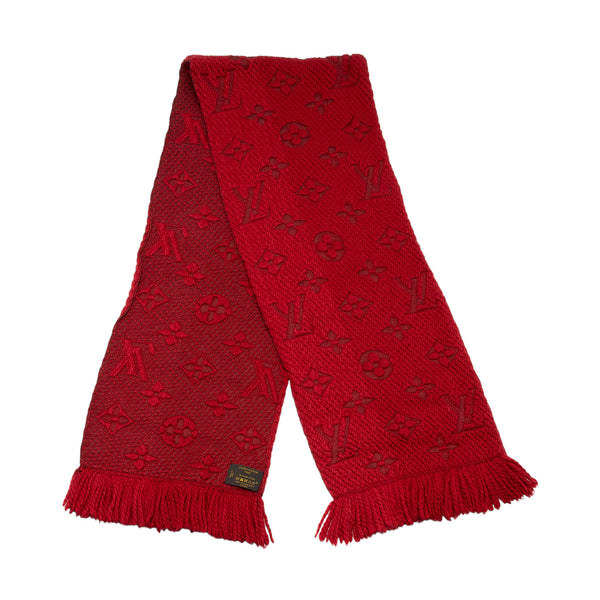 louis vuitton logomania scarf red